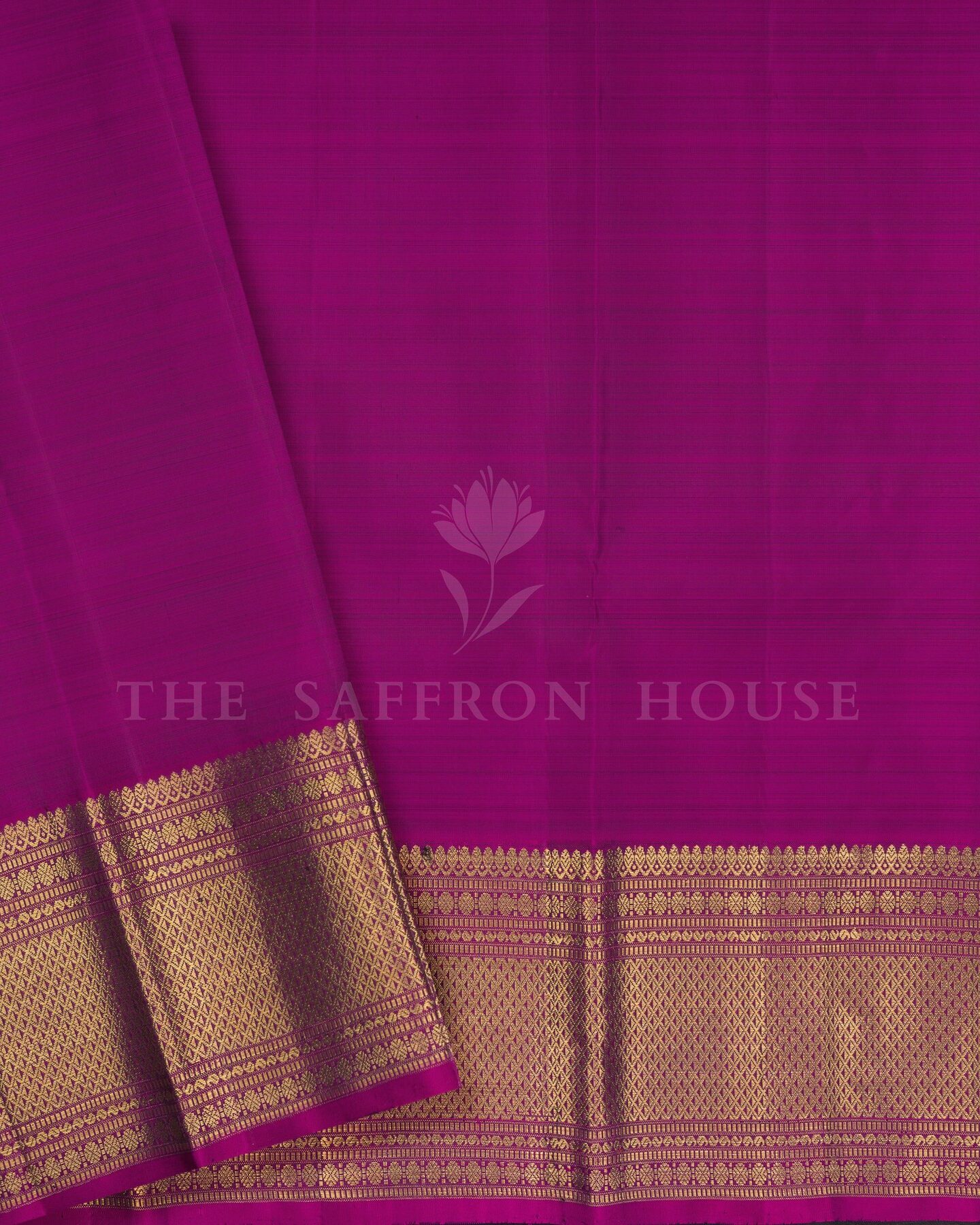 Slate Grey And Magenta Korvai Kanjivaram Silk Saree – The Saffron House