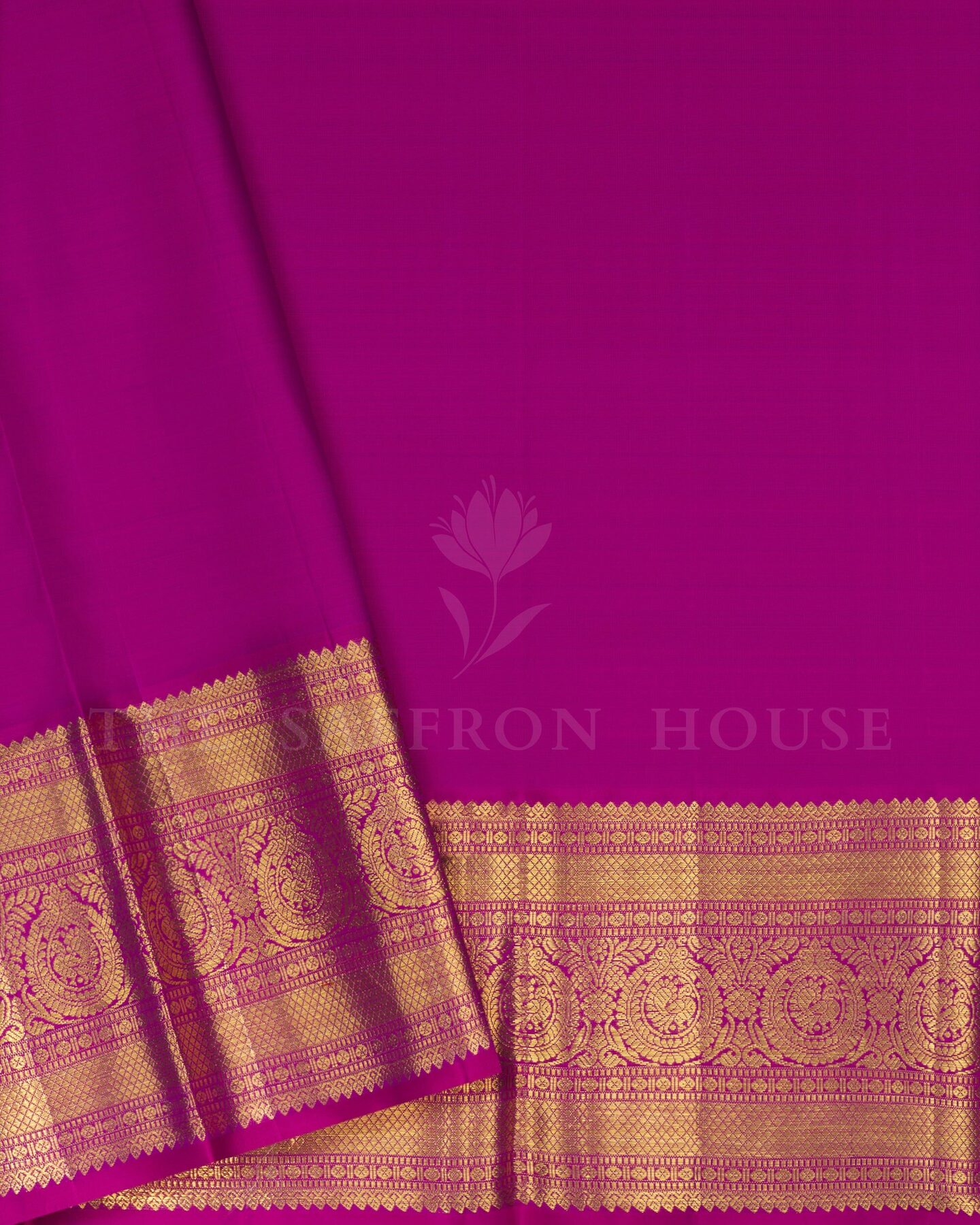 Off White And Magenta Brocade Kanjivaram Silk Saree – The Saffron House