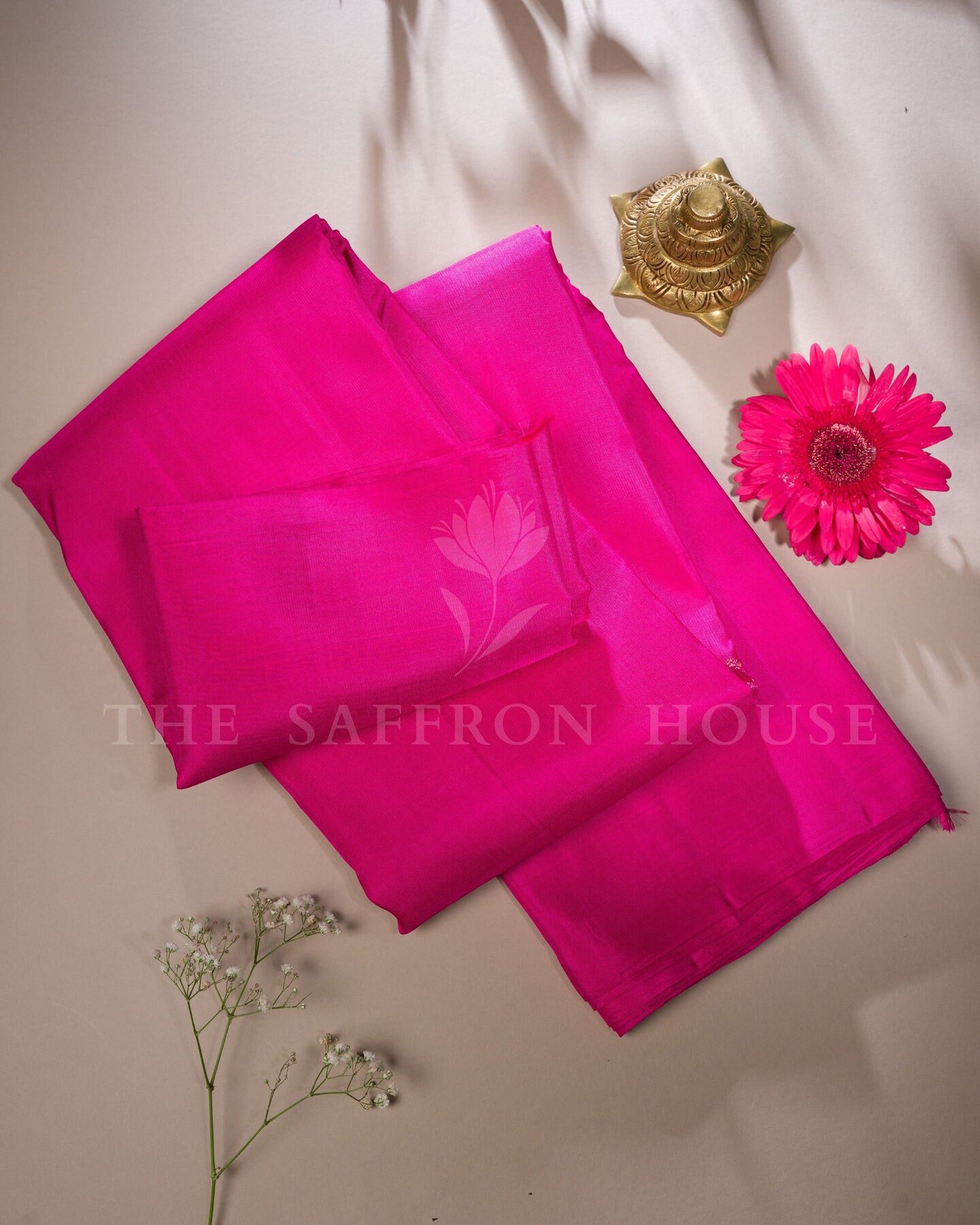 Pink And Rani Pink Kanjivaram Silk Saree – The Saffron House