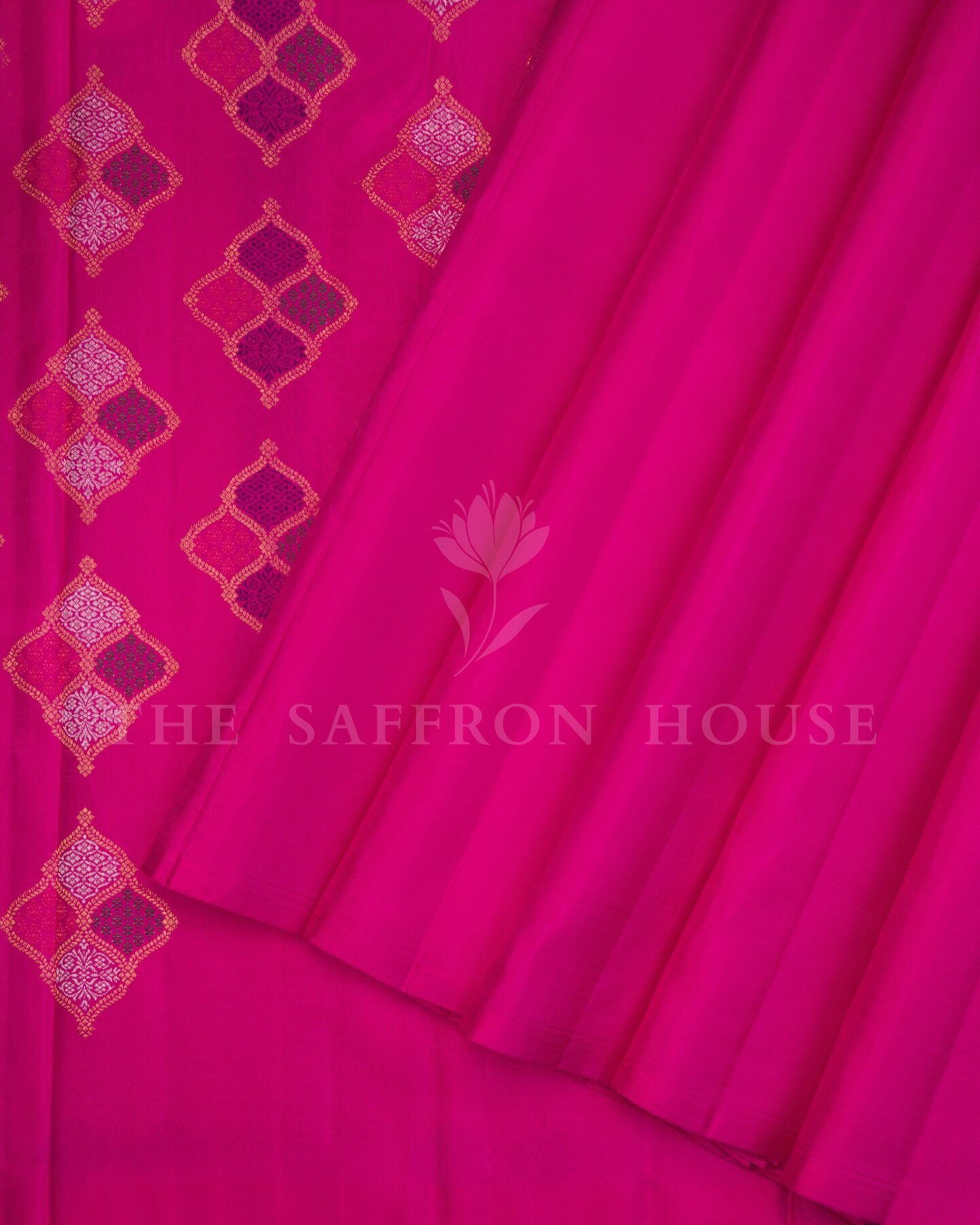 Pink And Rani Pink Kanjivaram Silk Saree – The Saffron House