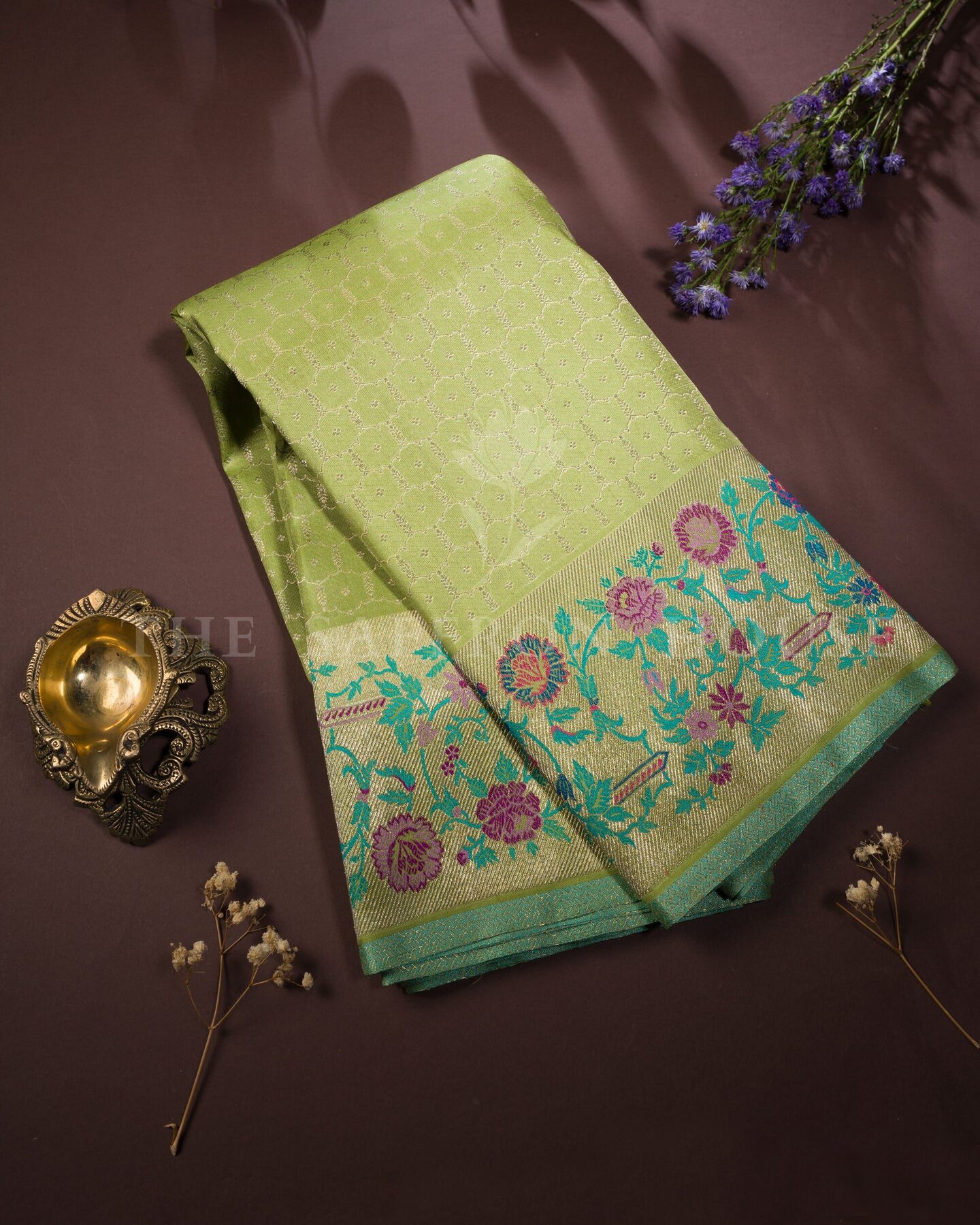 Pistachio Green Kanjivaram Silk Saree