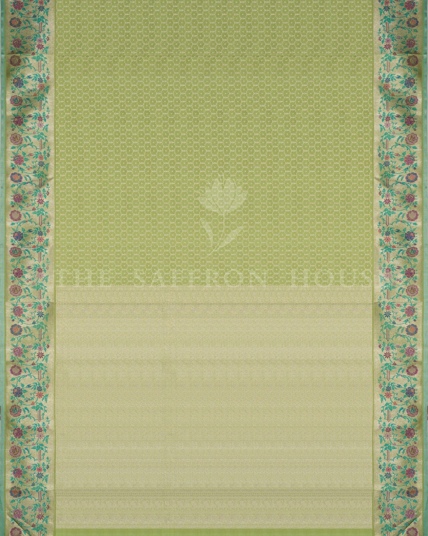 Pistachio Green Kanjivaram Silk Saree – The Saffron House