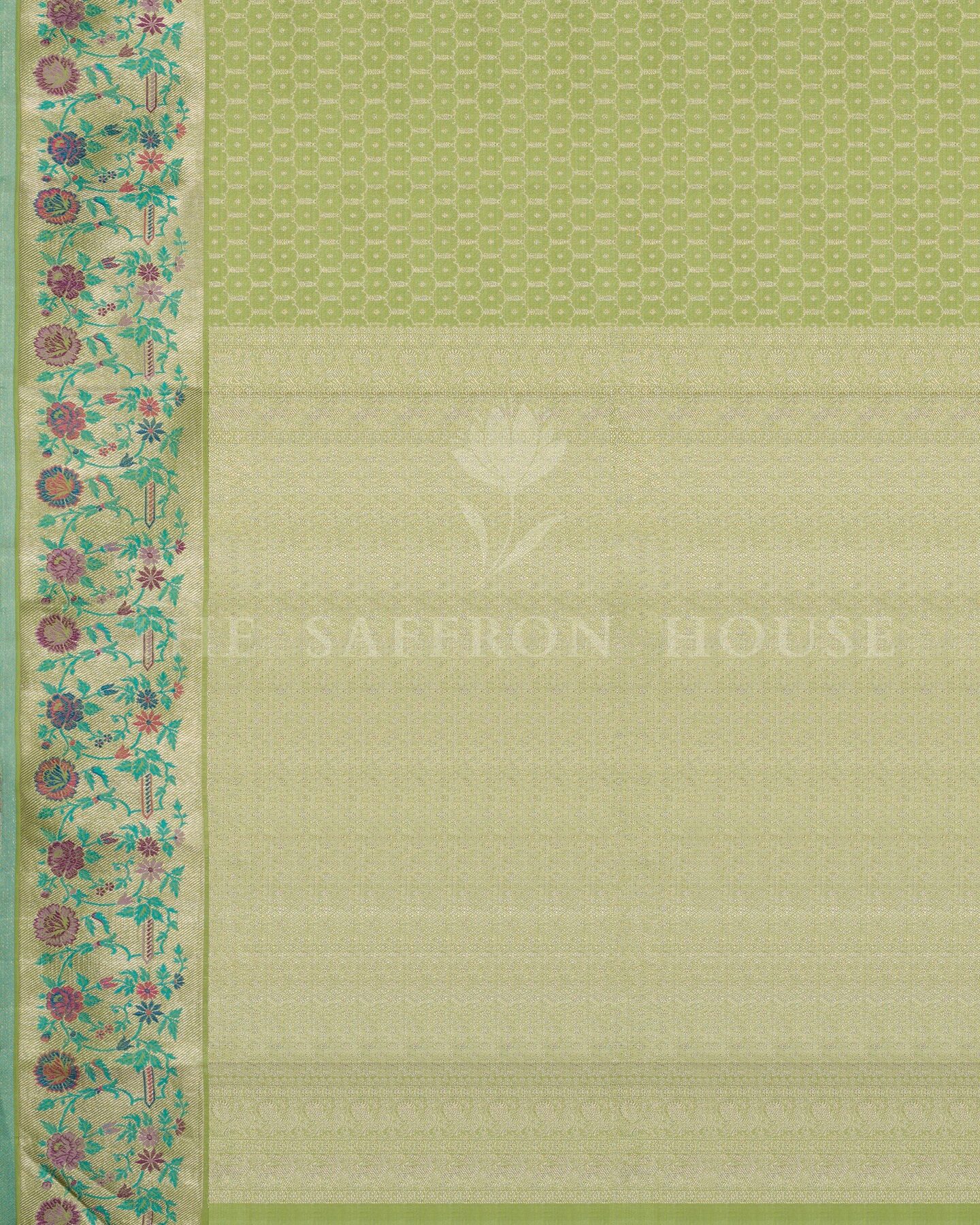 Pistachio Green Kanjivaram Silk Saree – The Saffron House