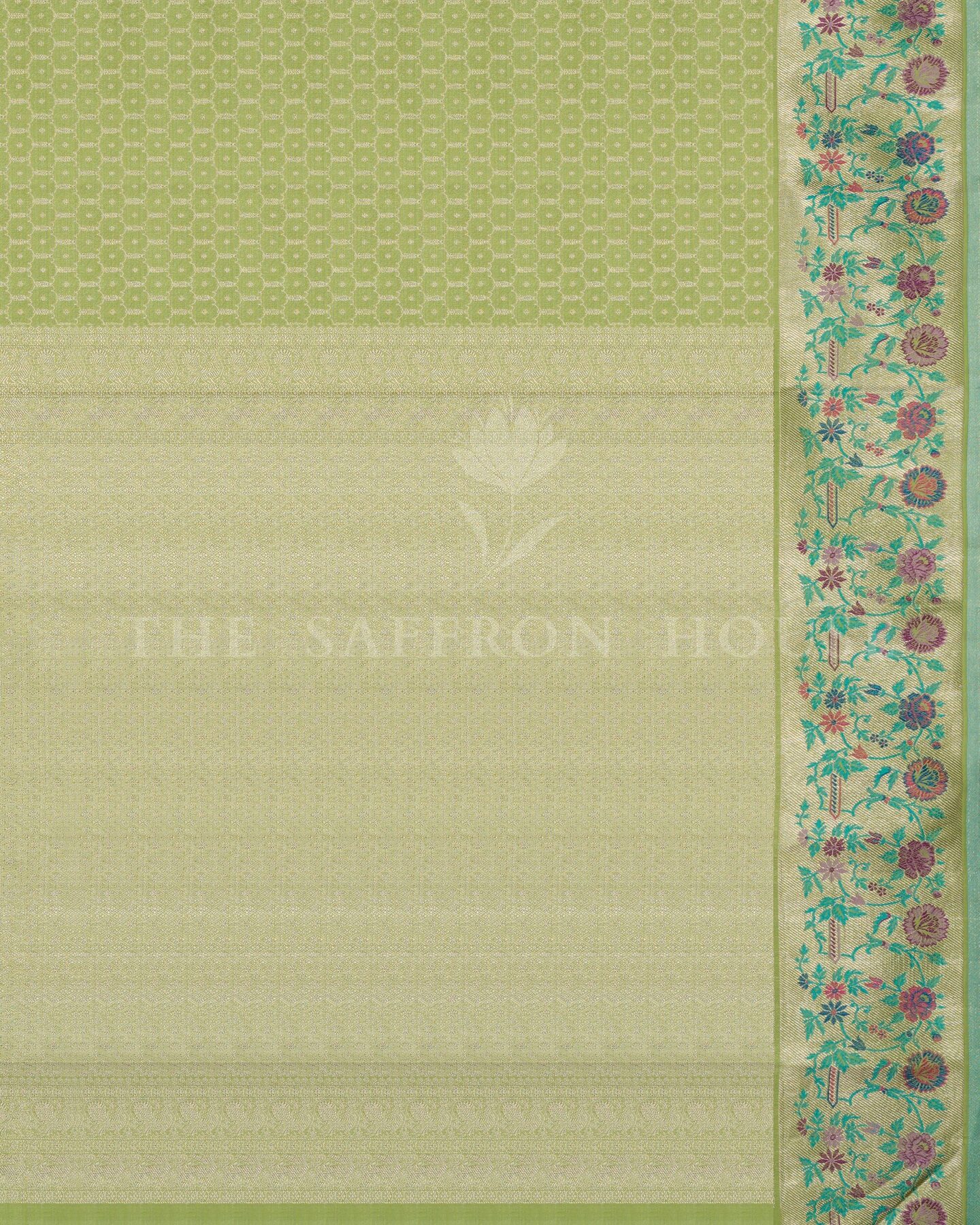 Pistachio Green Kanjivaram Silk Saree – The Saffron House