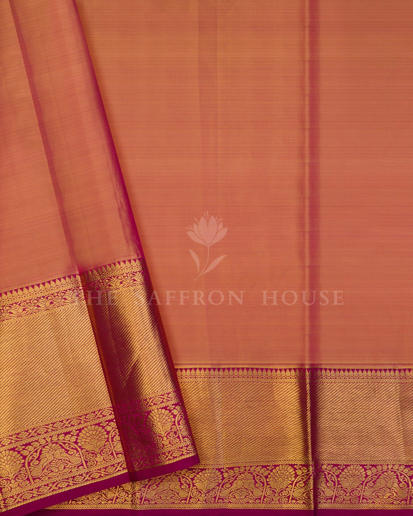 Antique Gold And Raspberry Pink Tissue Kanjivaram Silk Saree – The Saffron House