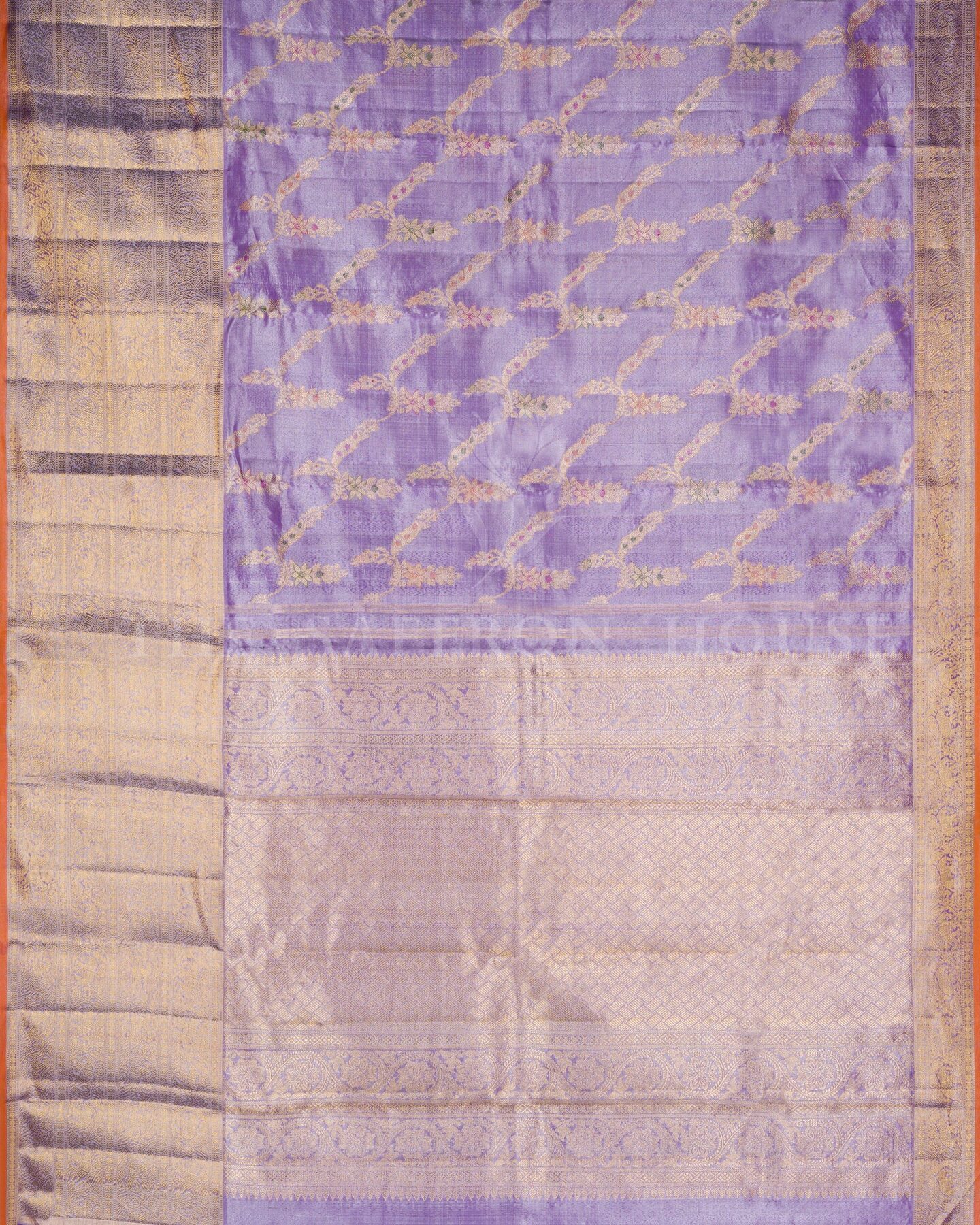 Lavender Tissue Kanjivaram Silk Saree – The Saffron House