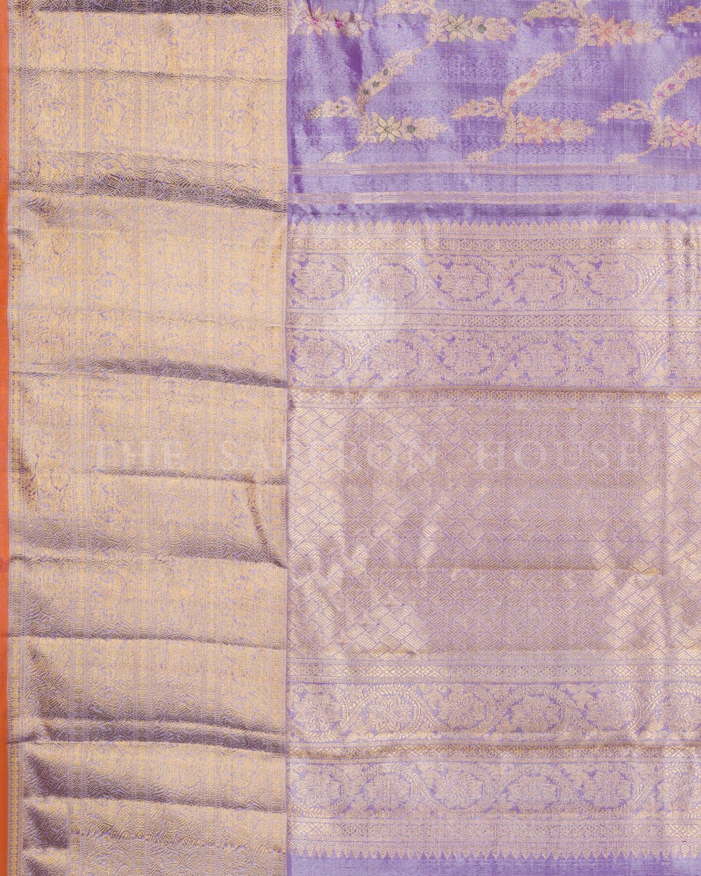 Lavender Tissue Kanjivaram Silk Saree – The Saffron House
