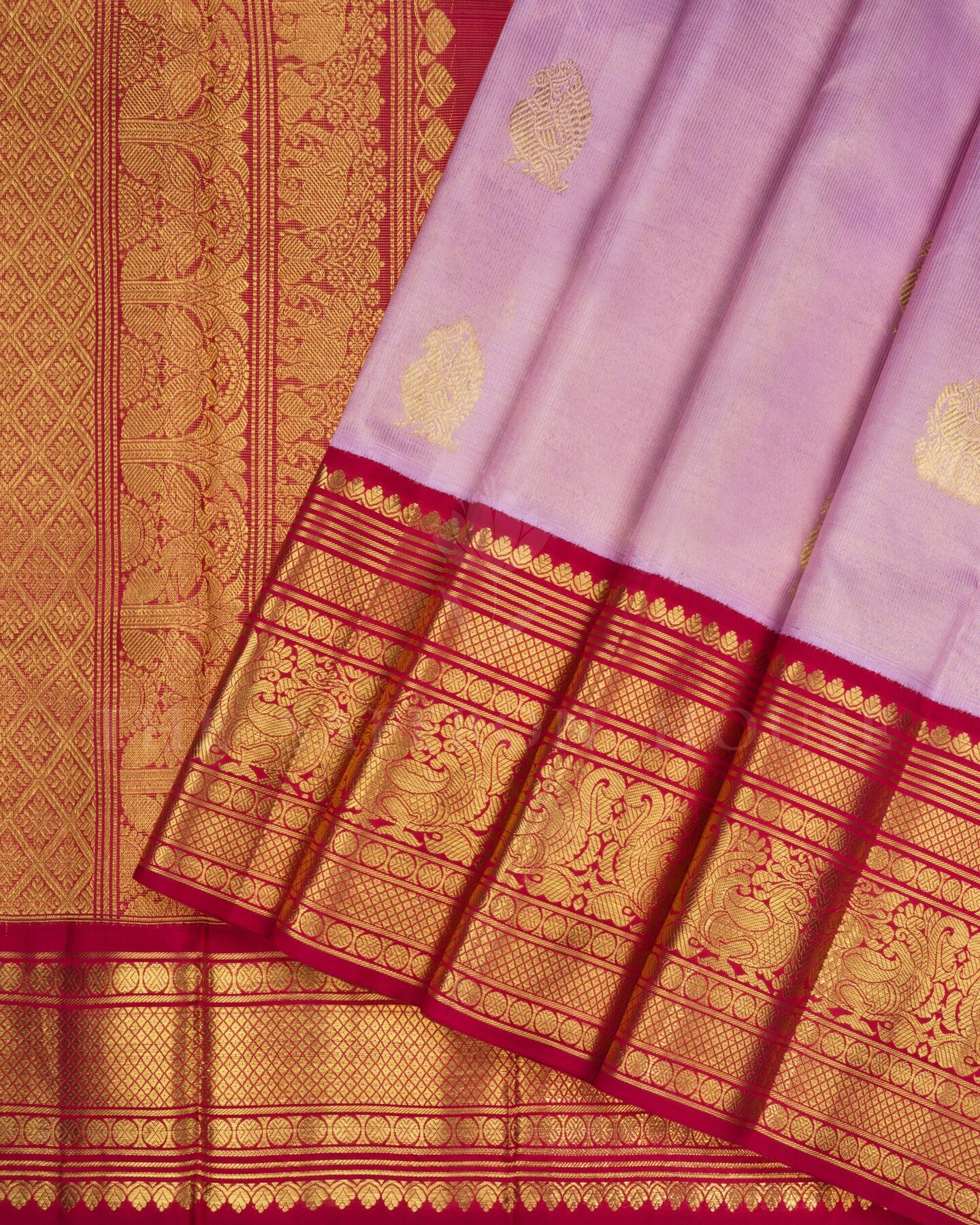 Burgundy Maroon Korvai Kanjivaram Silk Saree – The Saffron House