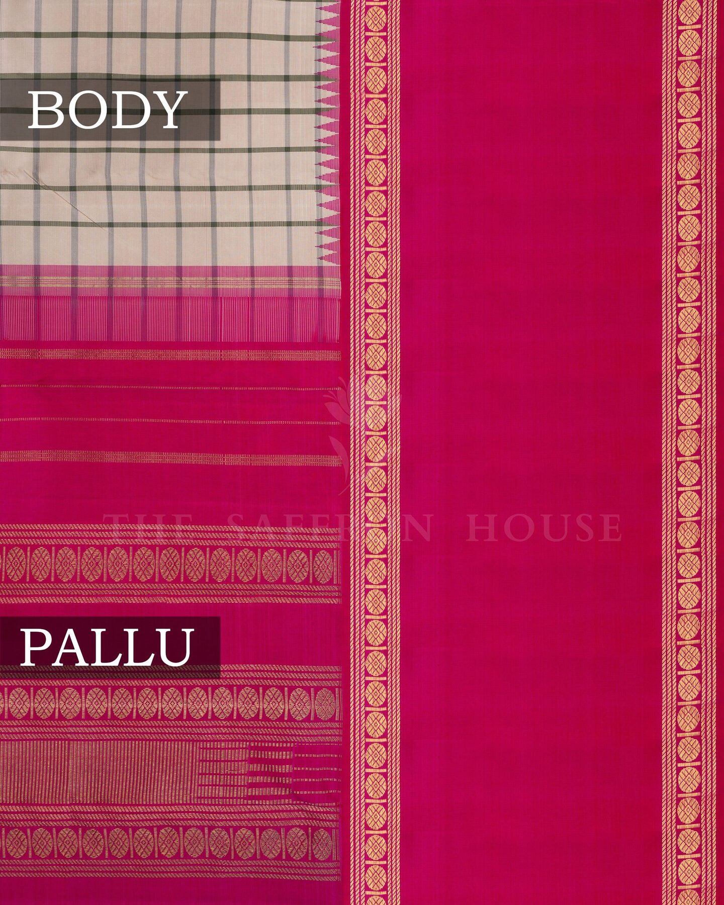 Pink Kattam Kanjivaram Silk Saree – The Saffron House