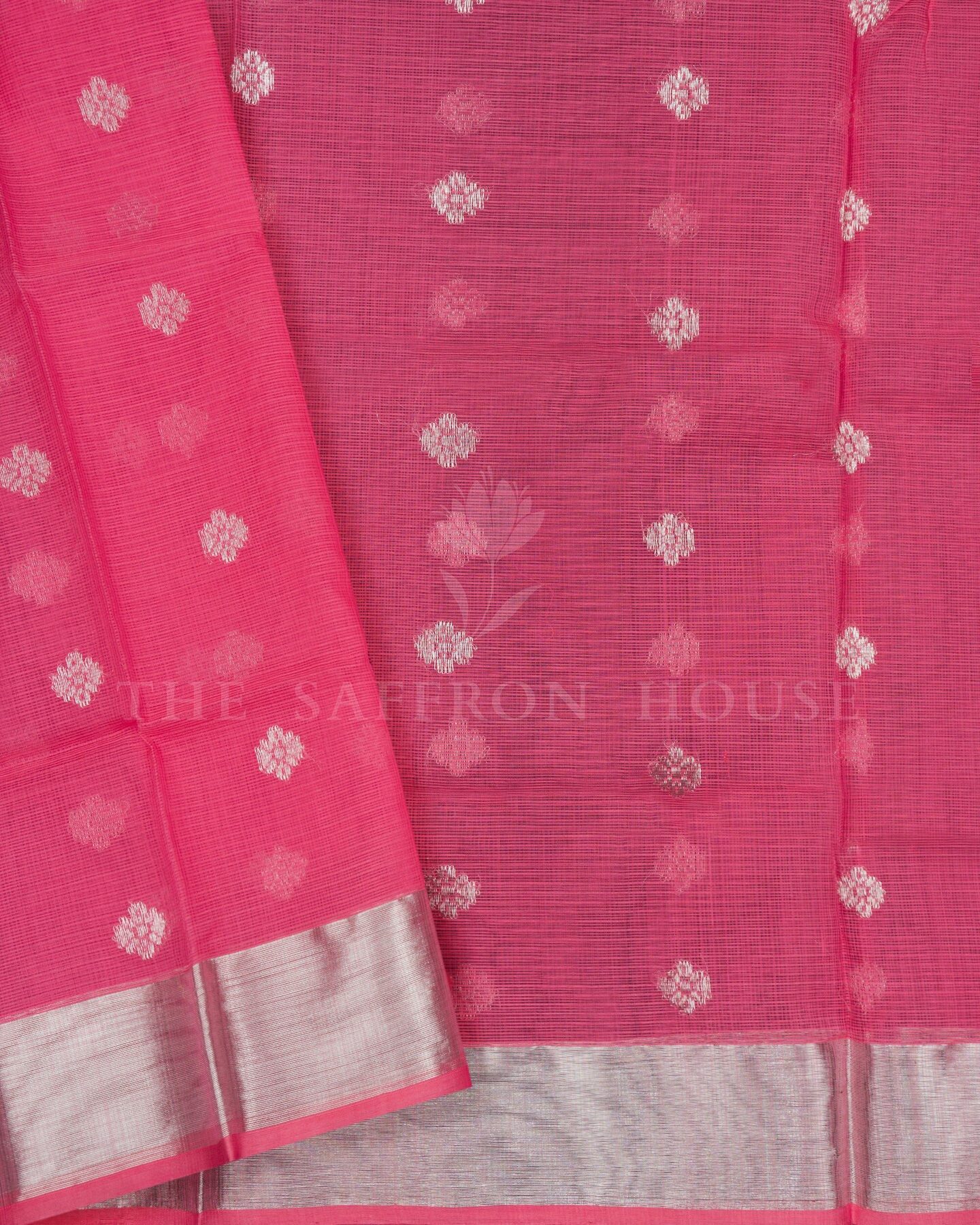 Lime Green Jamdani Silk Saree – The Saffron House