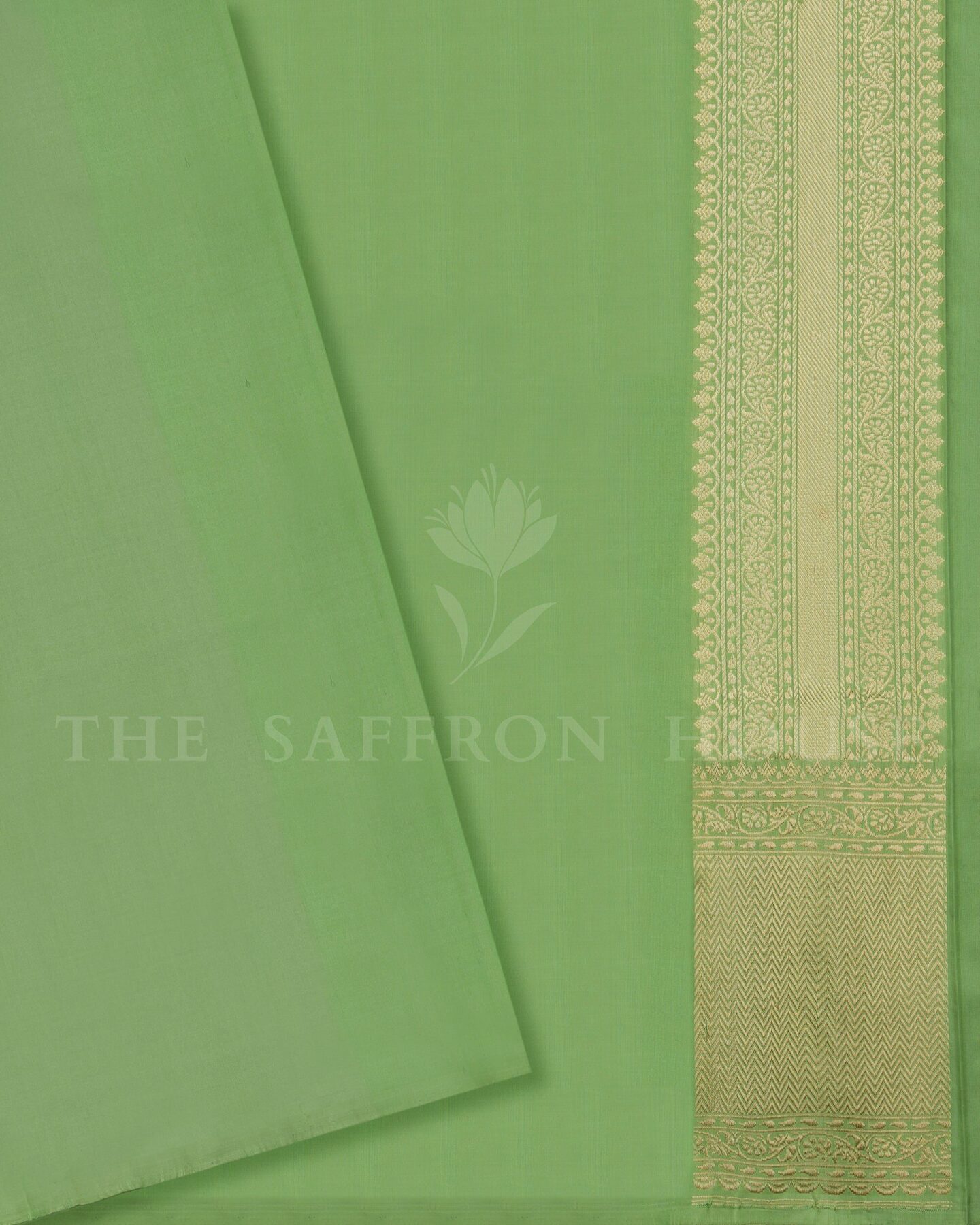 Light Green Banarasi Silk Saree – The Saffron House