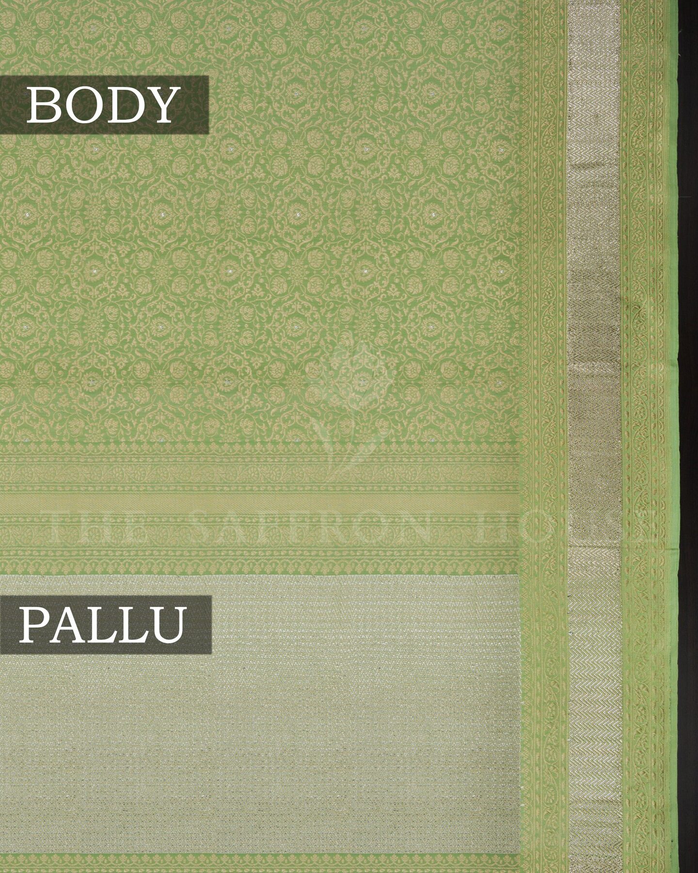 Light Green Banarasi Silk Saree – The Saffron House