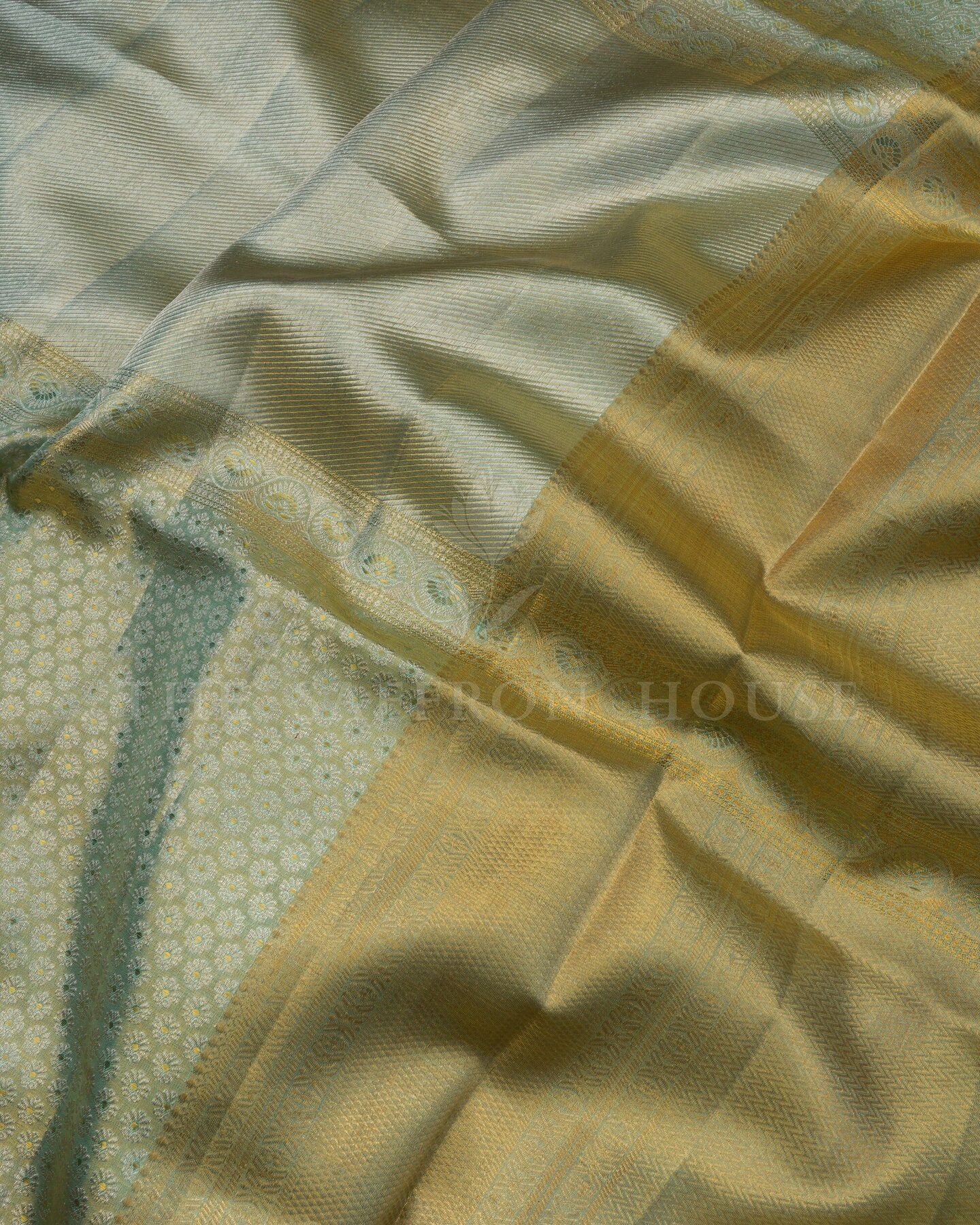 Icy Blue Bridal Tissue Kanjivaram Silk Saree – The Saffron House