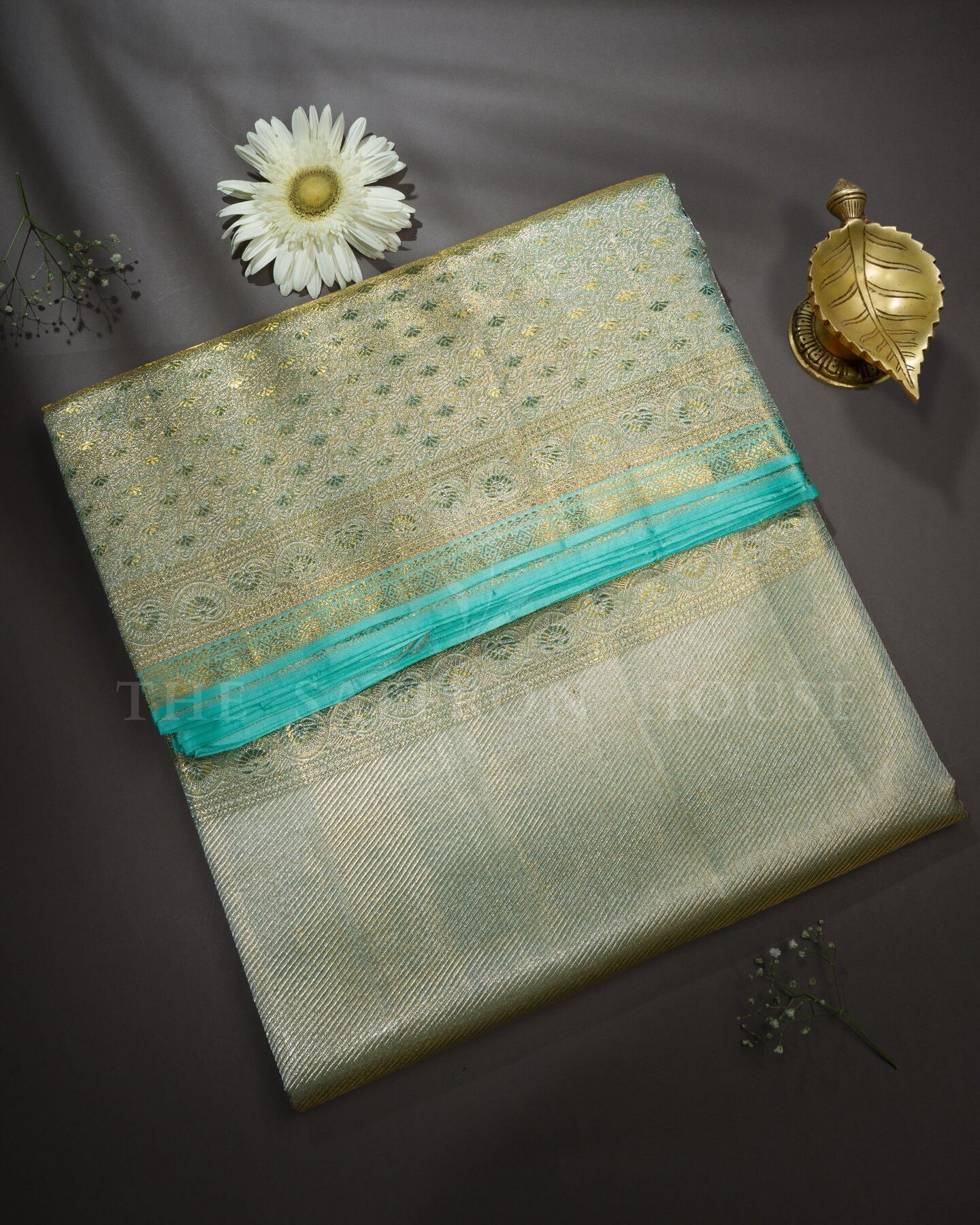 Icy Blue Bridal Tissue Kanjivaram Silk Saree – The Saffron House