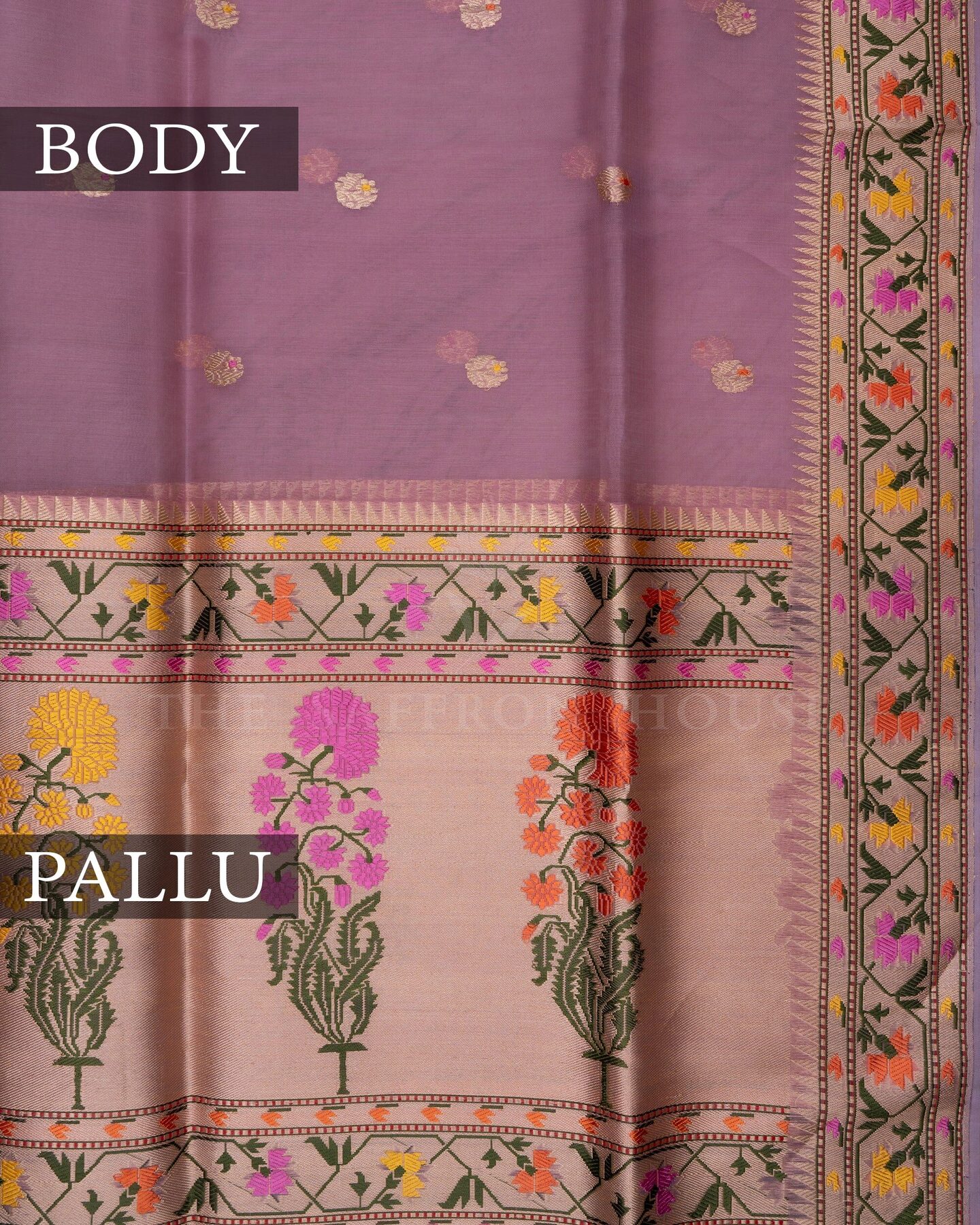 Lavender Organza Banarasi Saree – The Saffron House