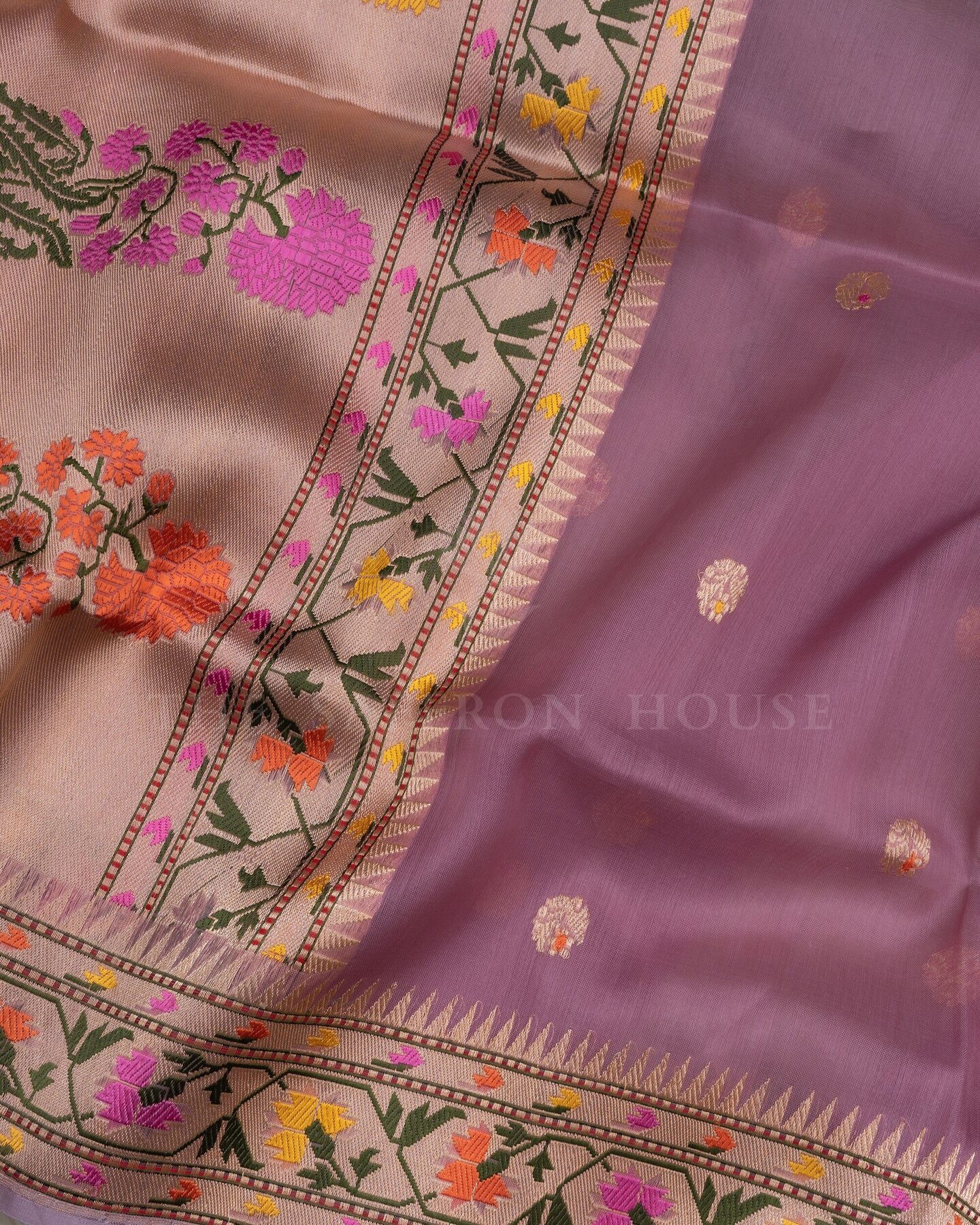Lavender Organza Banarasi Saree – The Saffron House