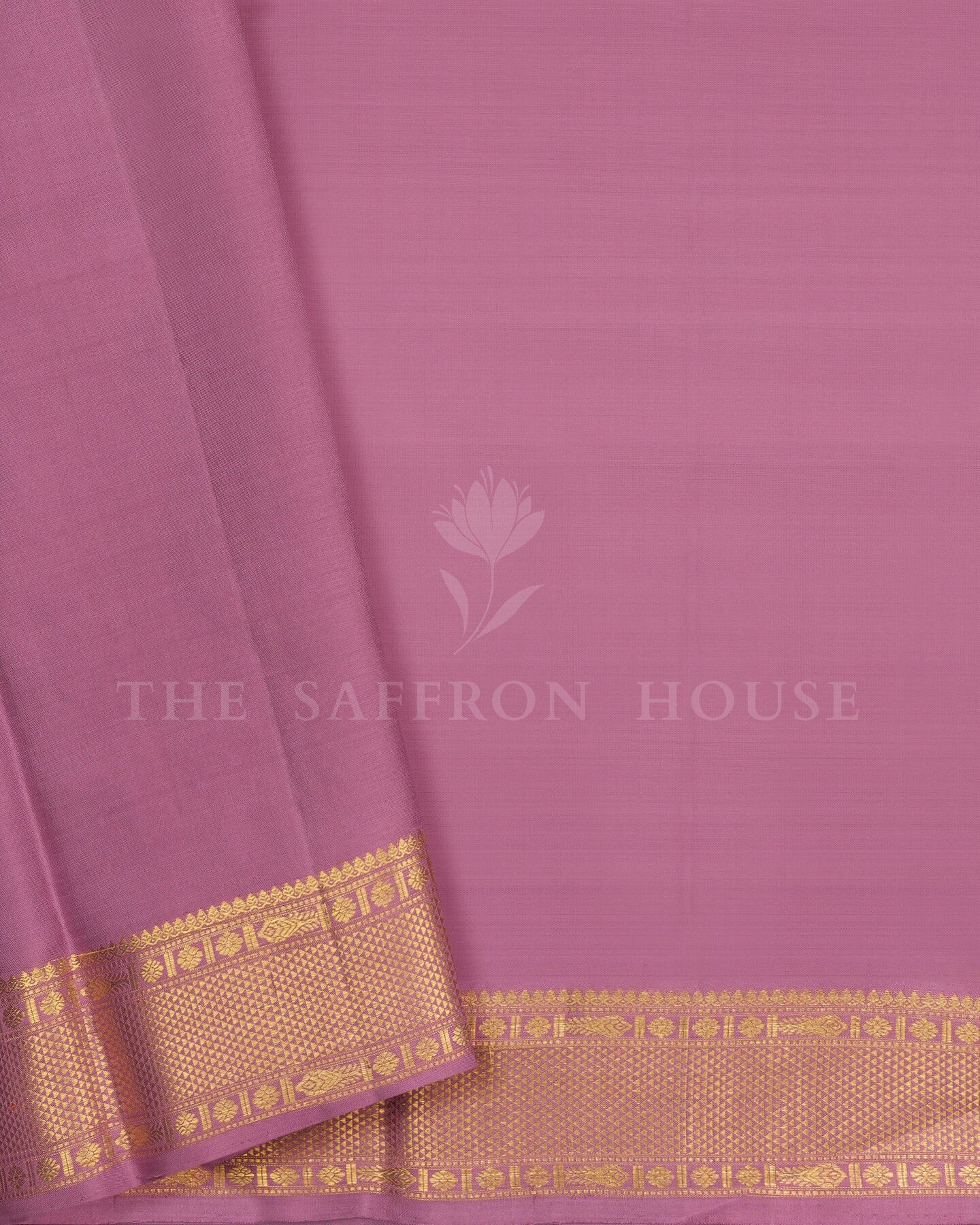 Soft Lavender Kanjivaram Silk Saree – The Saffron House