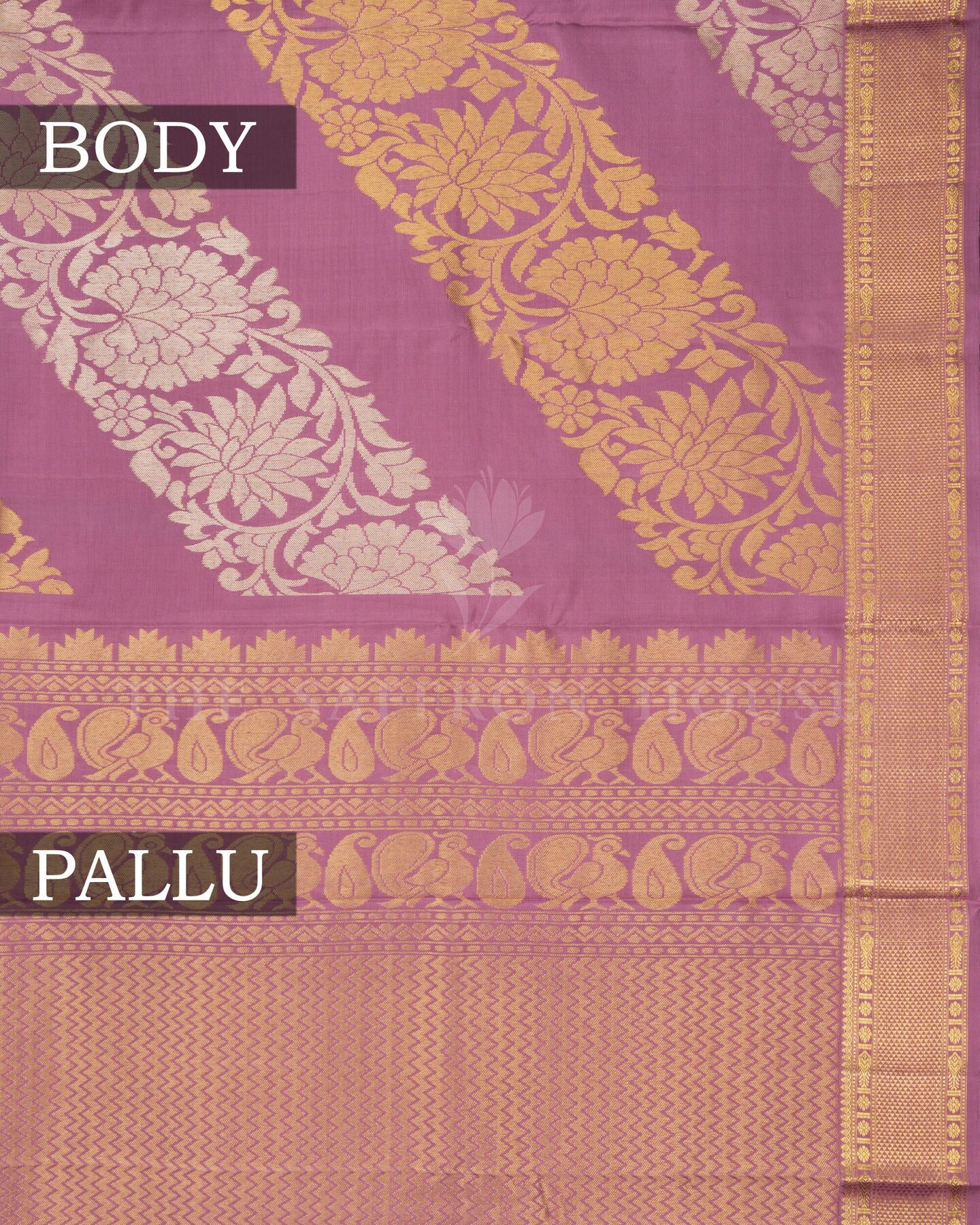 Soft Lavender Kanjivaram Silk Saree – The Saffron House