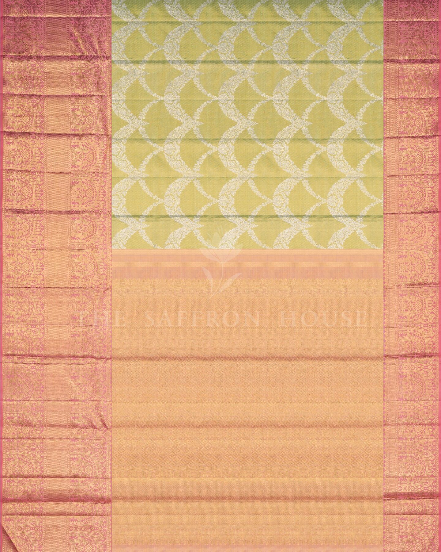 Parrot Green And Green Korvai Kanjivaram Silk Saree – The Saffron House