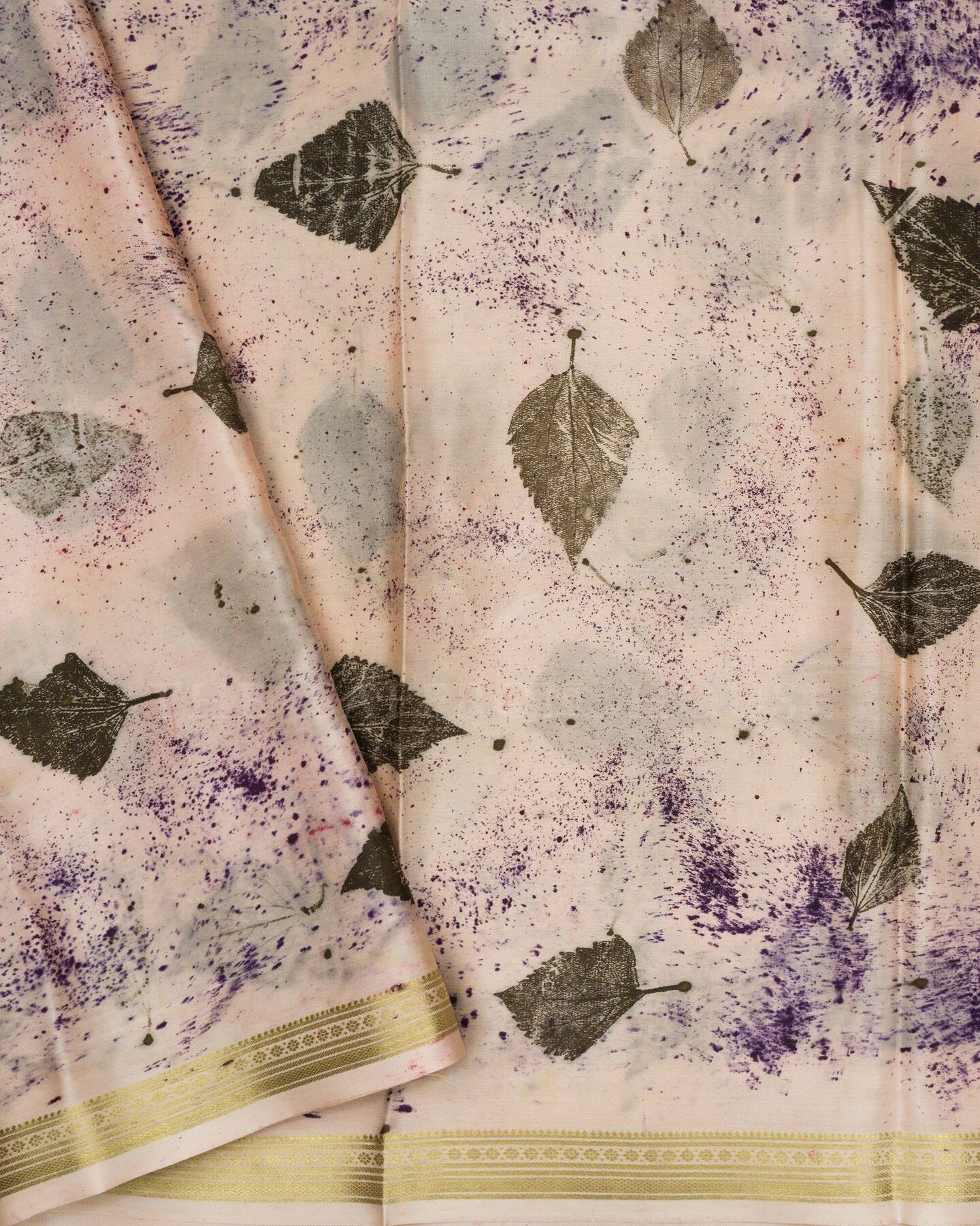 Peach Pure Zari Mysore Silk Saree – The Saffron House