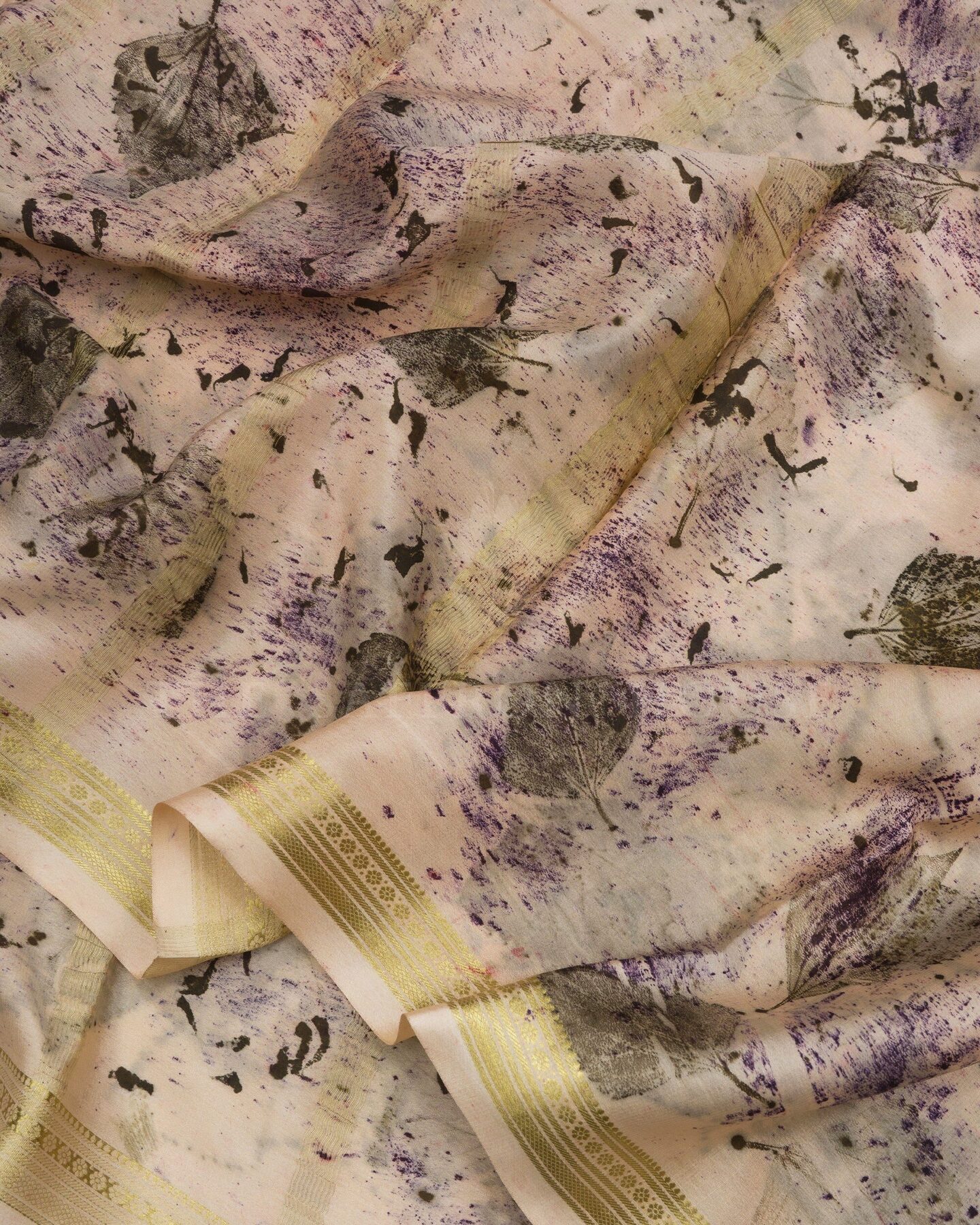 Peach Pure Zari Mysore Silk Saree – The Saffron House