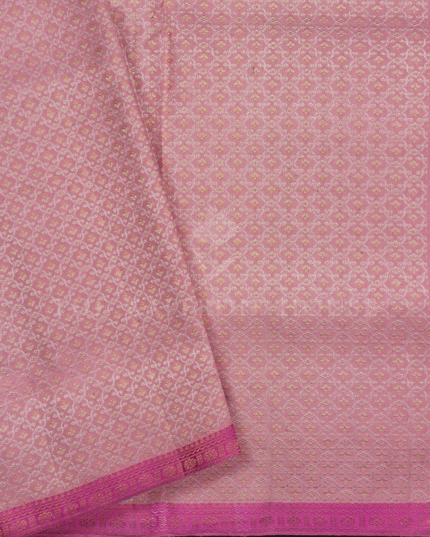 Powder Pink And Lilac Brocade Kanjivaram Silk Saree – The Saffron House