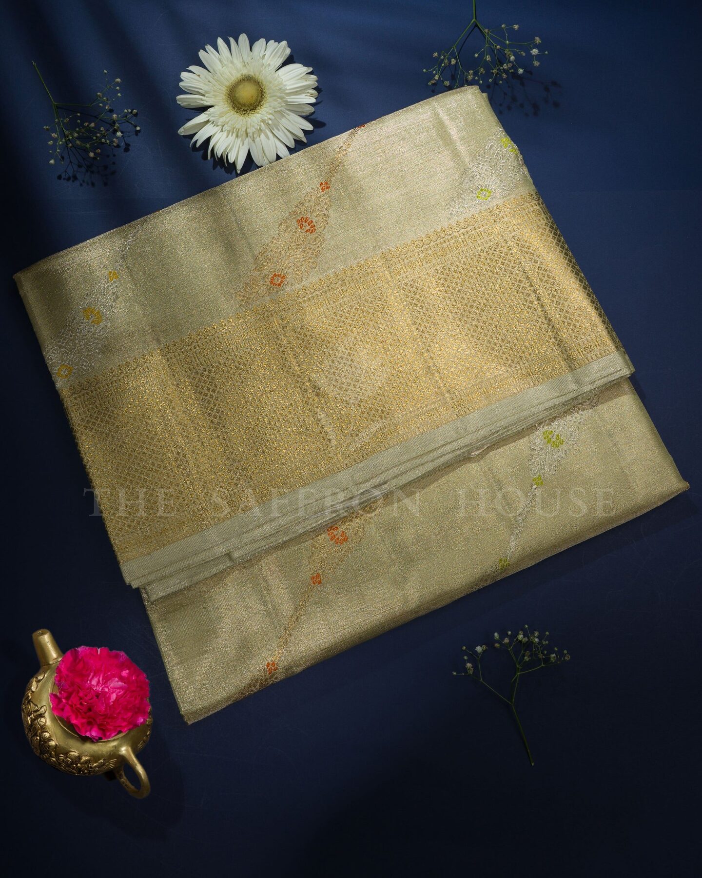 Pistachio Green Bridal Tissue Kanjivaram Silk Saree