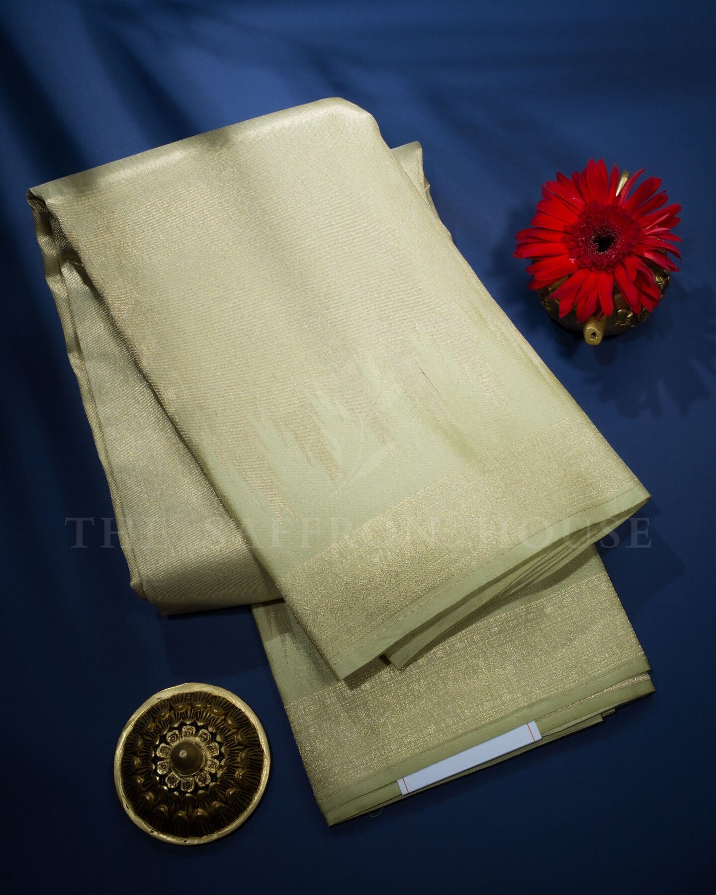 Pistachio Green Tissue Kanjivaram Silk Saree – The Saffron House