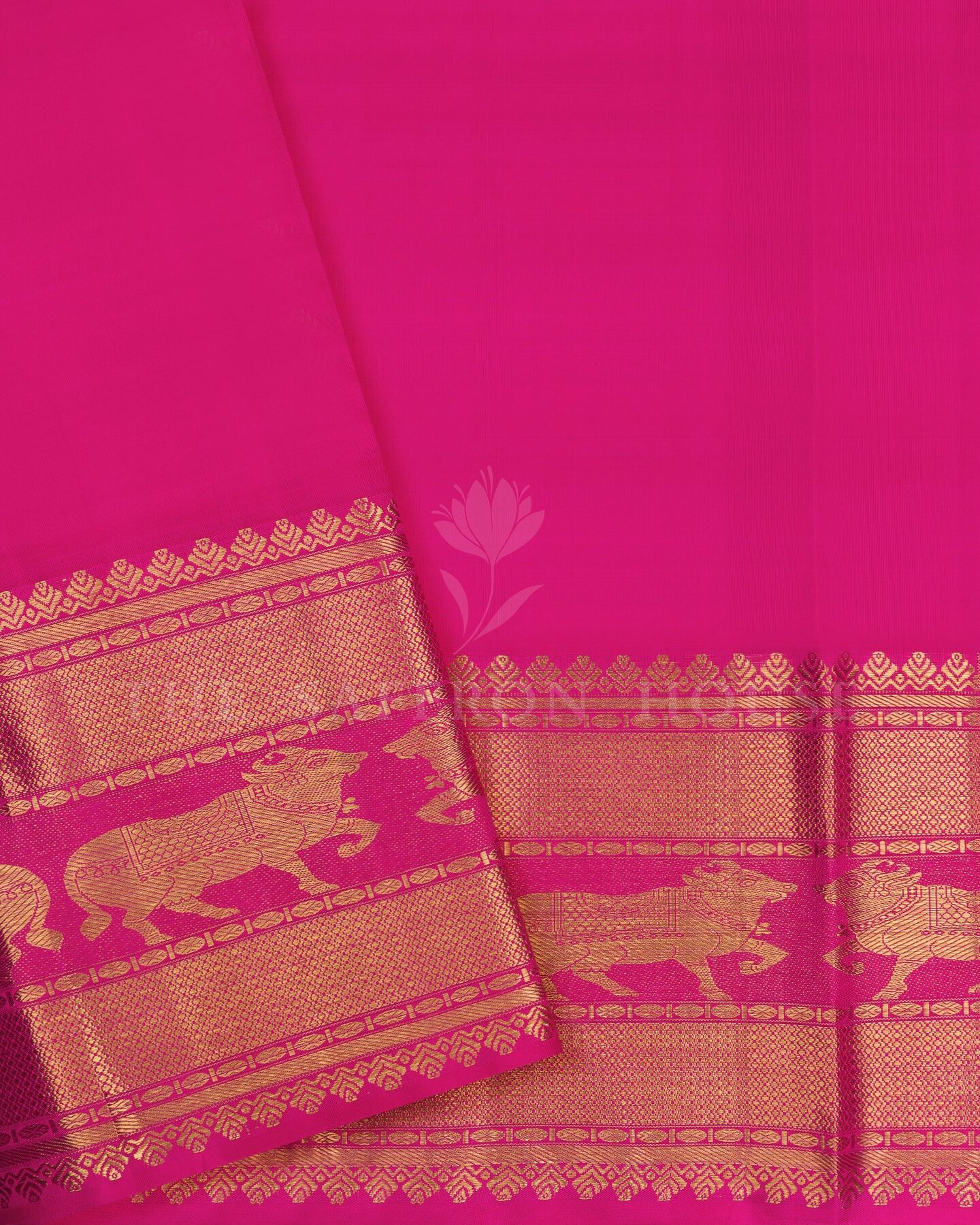 Lilac And Rani Pink Brocade Kanjivaram Silk Saree – The Saffron House