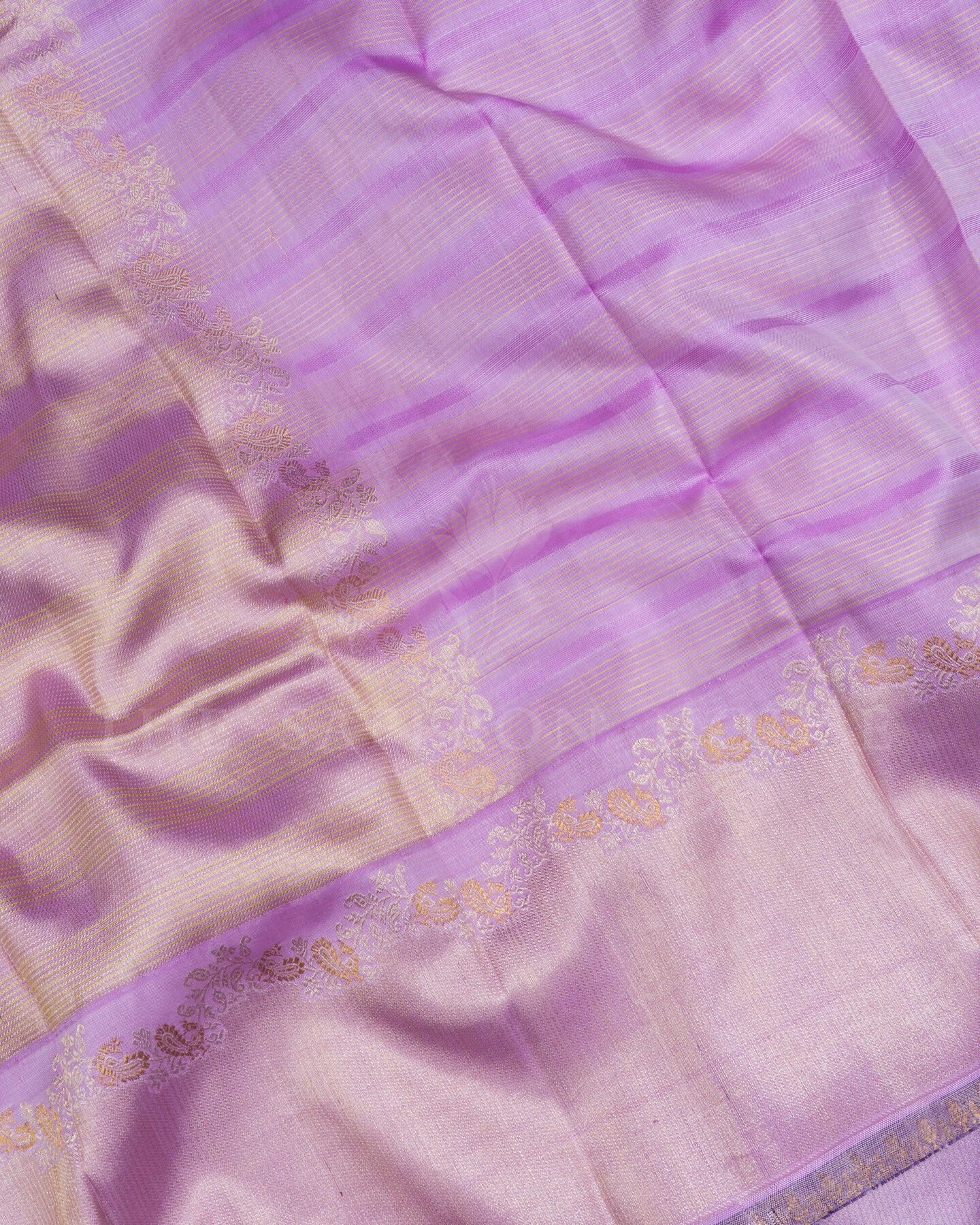 Lilac And Purple Kattam Kanjivaram Silk Saree – The Saffron House