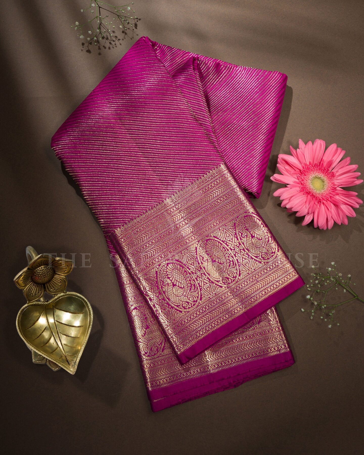 Magenta Brocade Kanjivaram Silk Saree – The Saffron House
