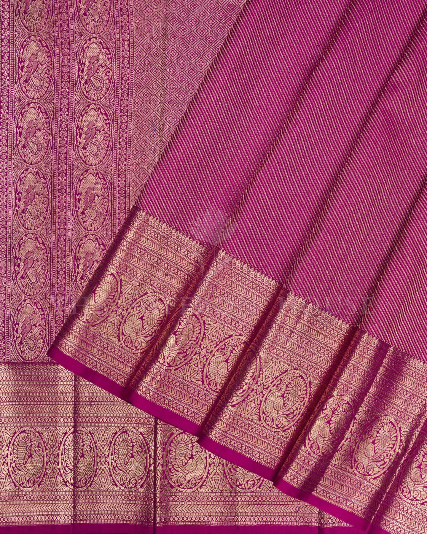 Magenta Brocade Kanjivaram Silk Saree – The Saffron House
