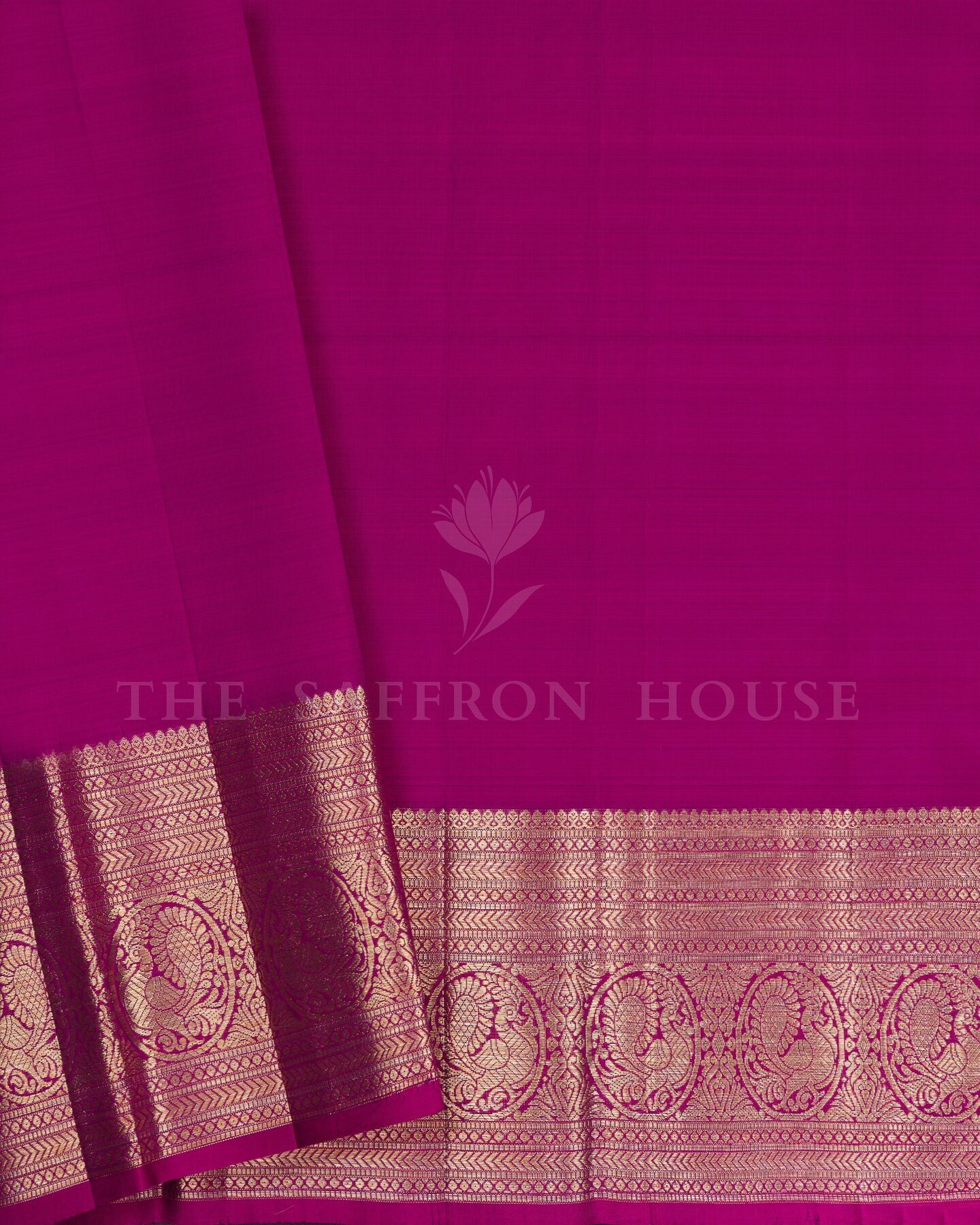 Magenta Brocade Kanjivaram Silk Saree – The Saffron House