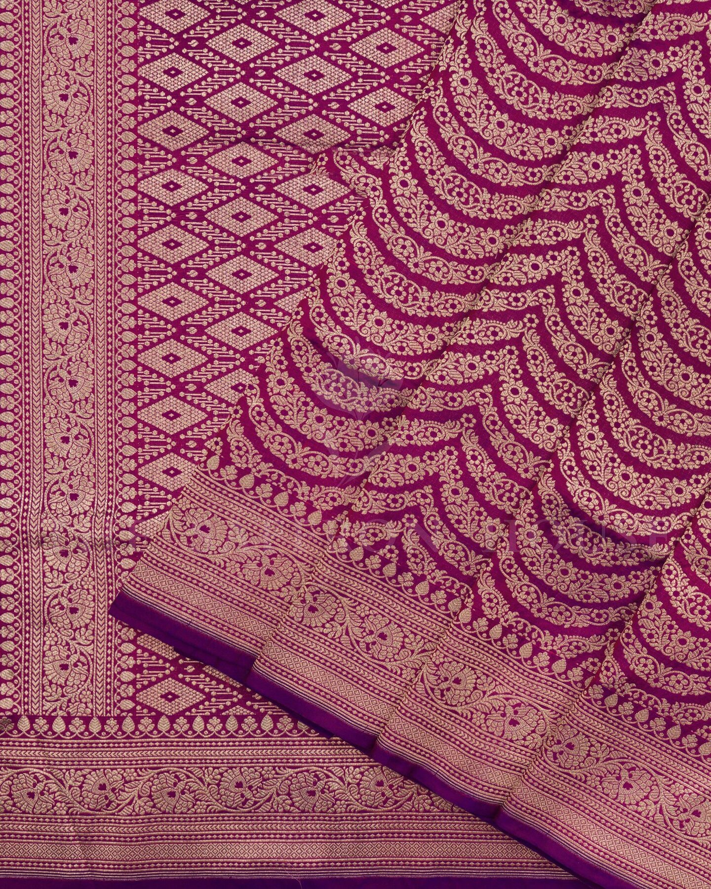 Magenta And Purple Banarasi Silk Saree – The Saffron House