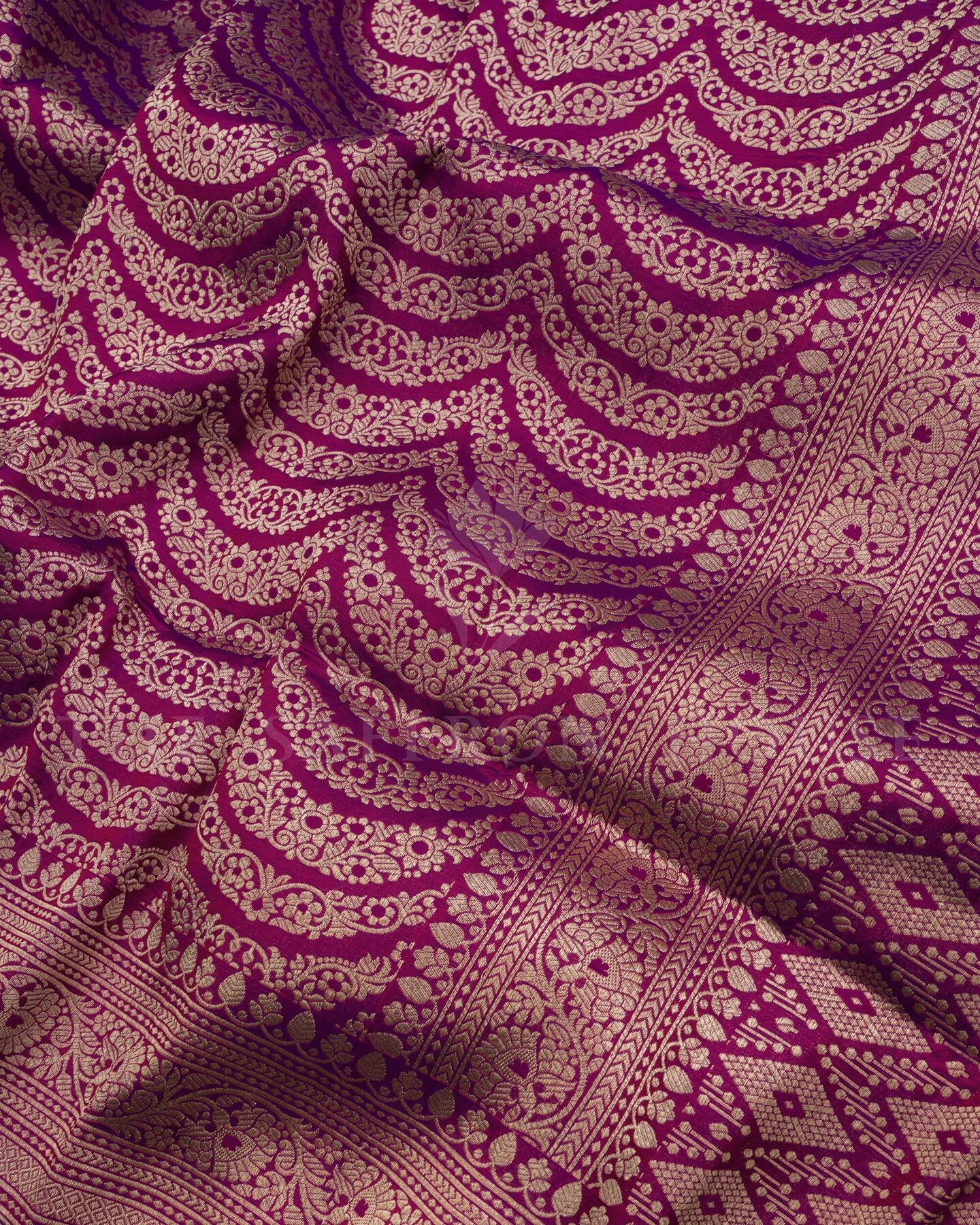 Magenta And Purple Banarasi Silk Saree – The Saffron House