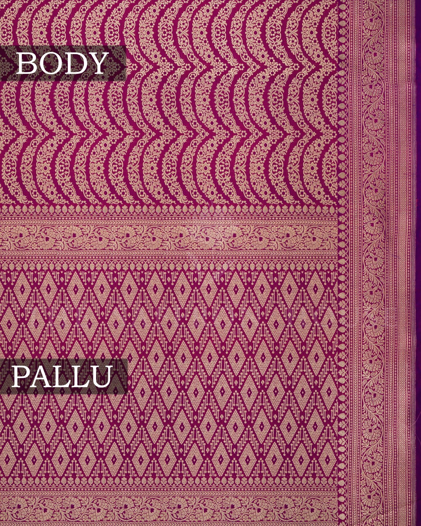 Magenta And Purple Banarasi Silk Saree – The Saffron House