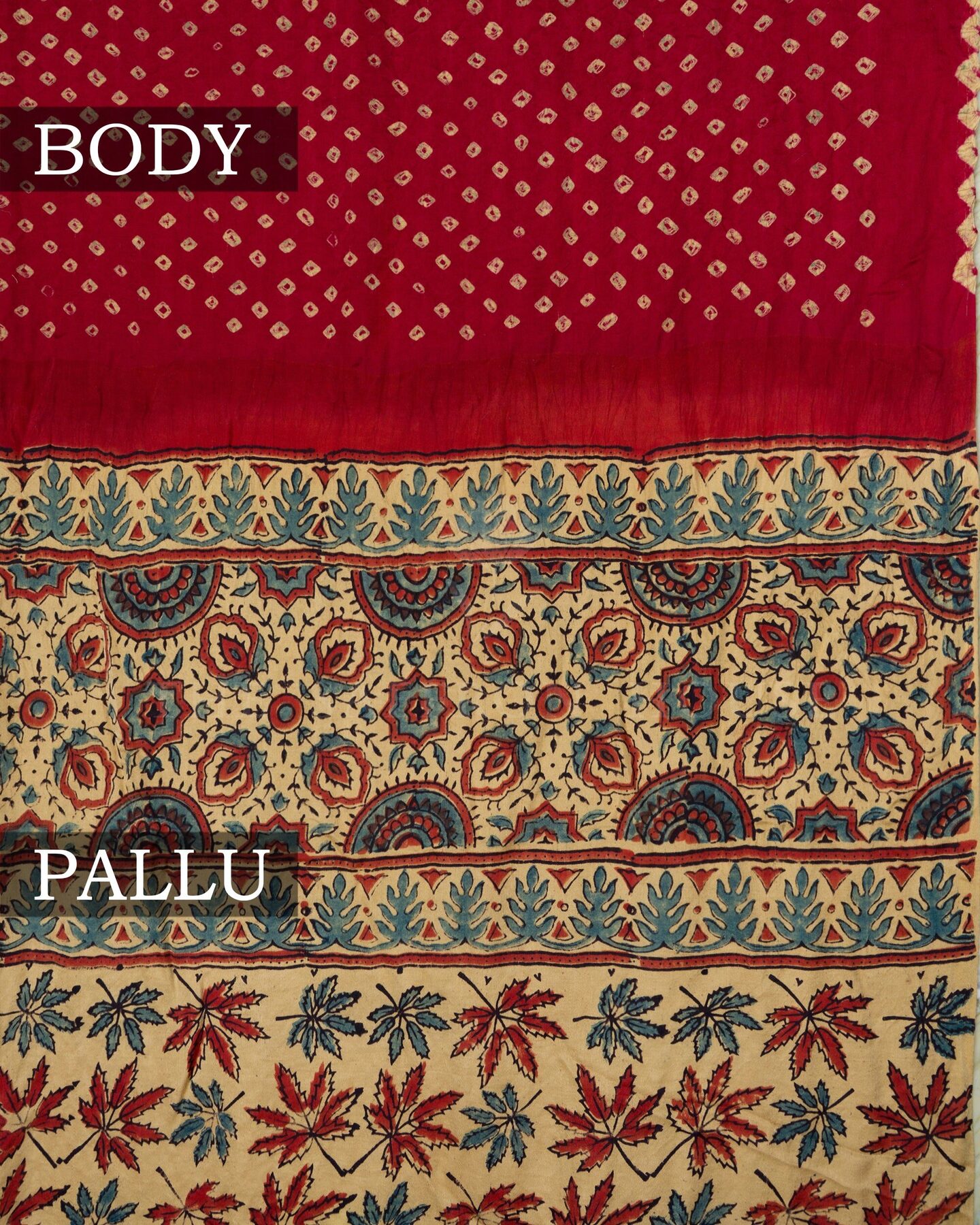 Burgundy Maroon And Sand Beige Bandhini Modal Silk Saree – The Saffron House