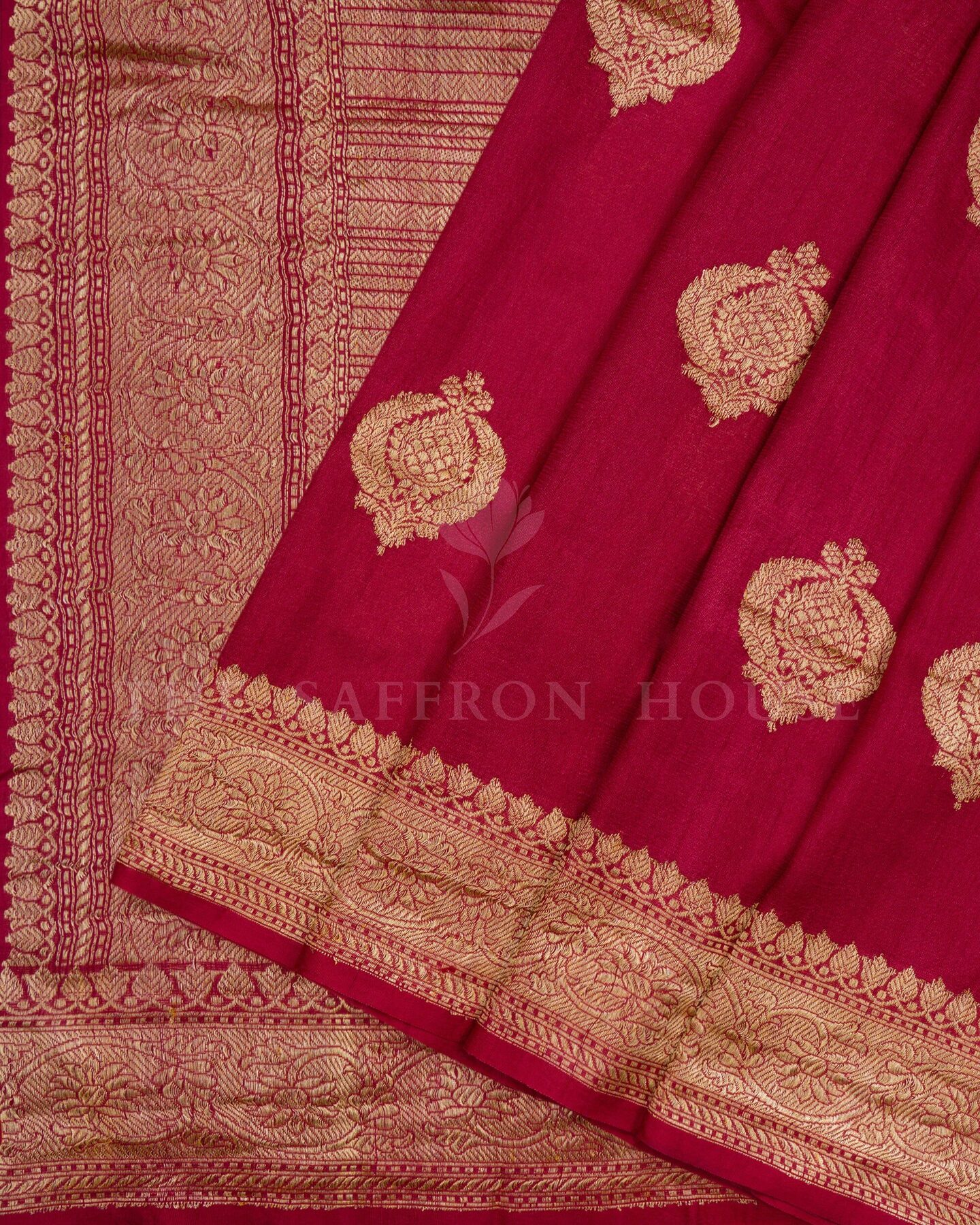 Burgundy Maroon Georgette Banarasi Saree – The Saffron House