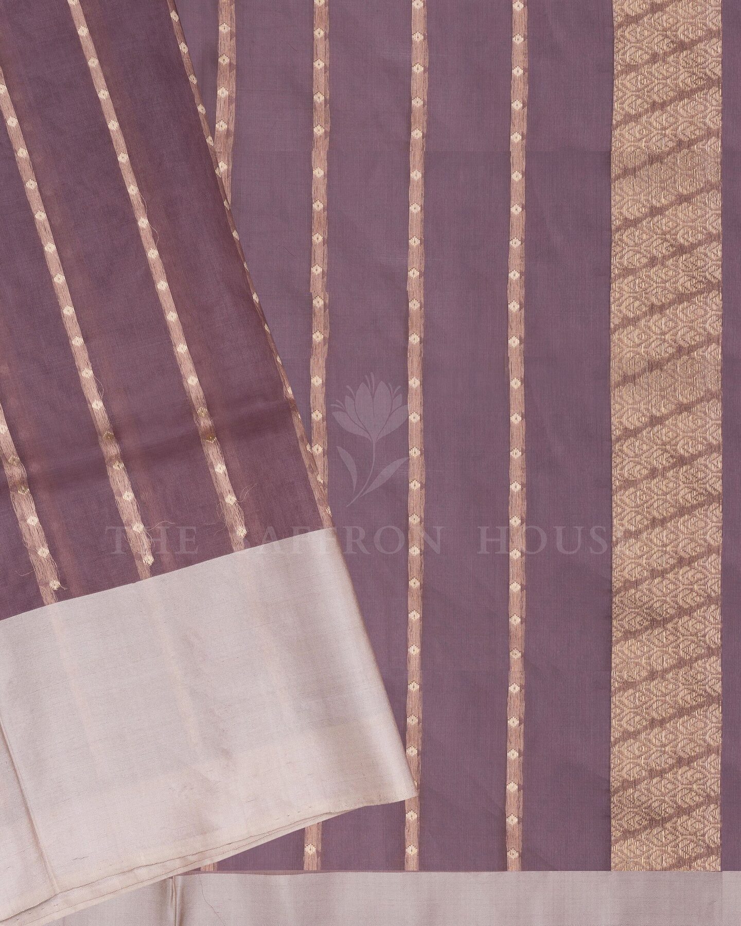 Mauve Organza Banarasi Saree – The Saffron House