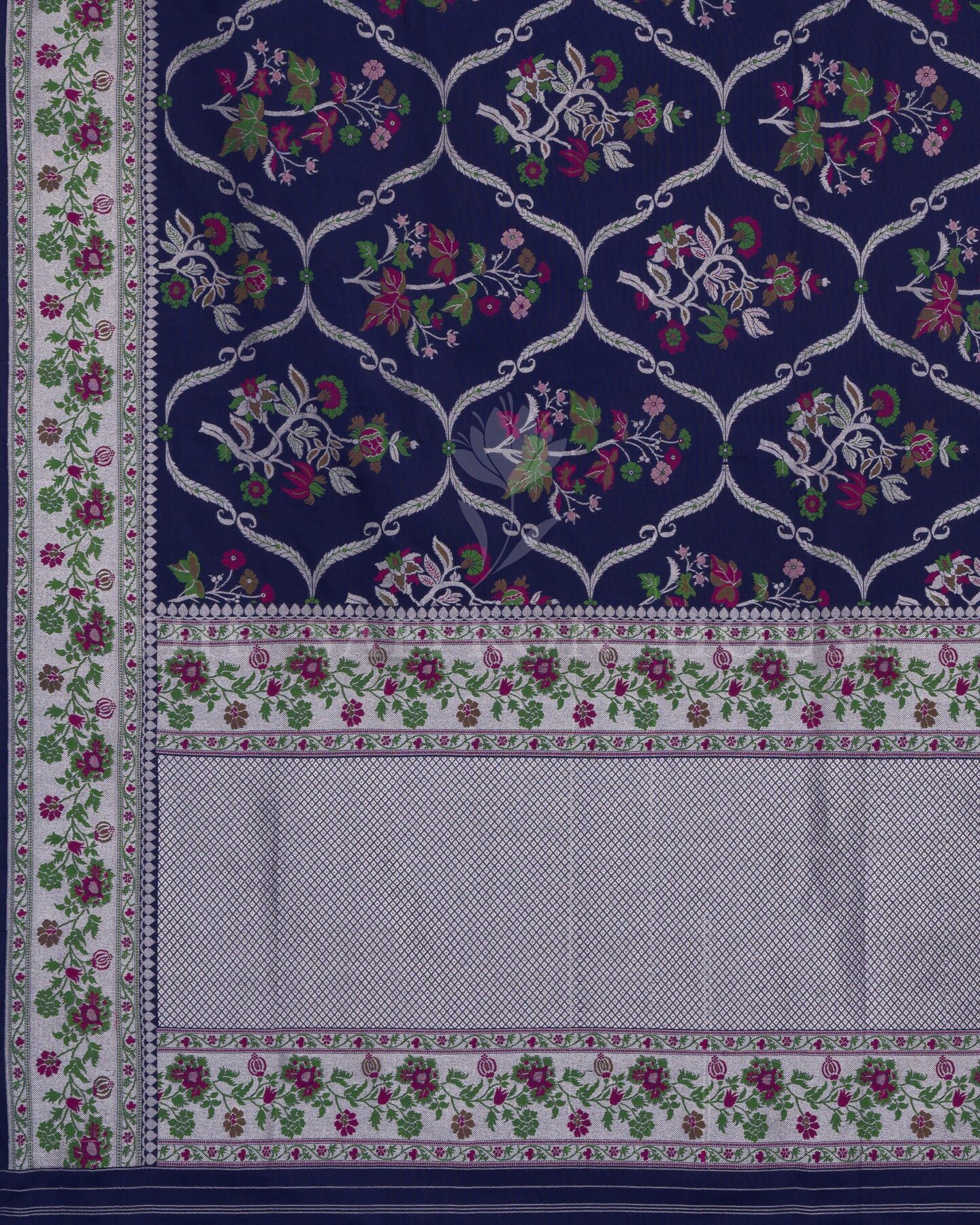 Blue Katan Banarasi Silk Saree – The Saffron House