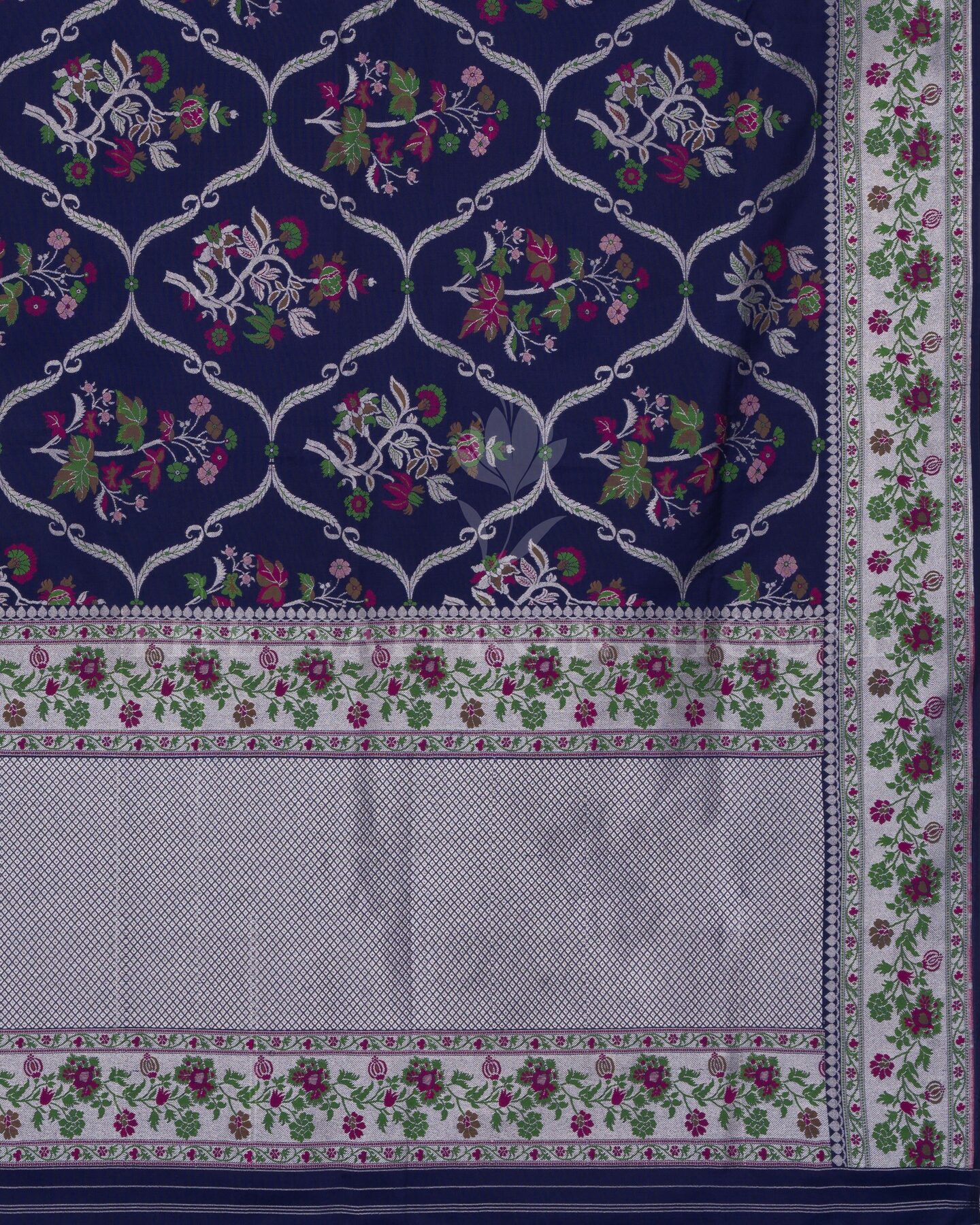 Blue Katan Banarasi Silk Saree – The Saffron House