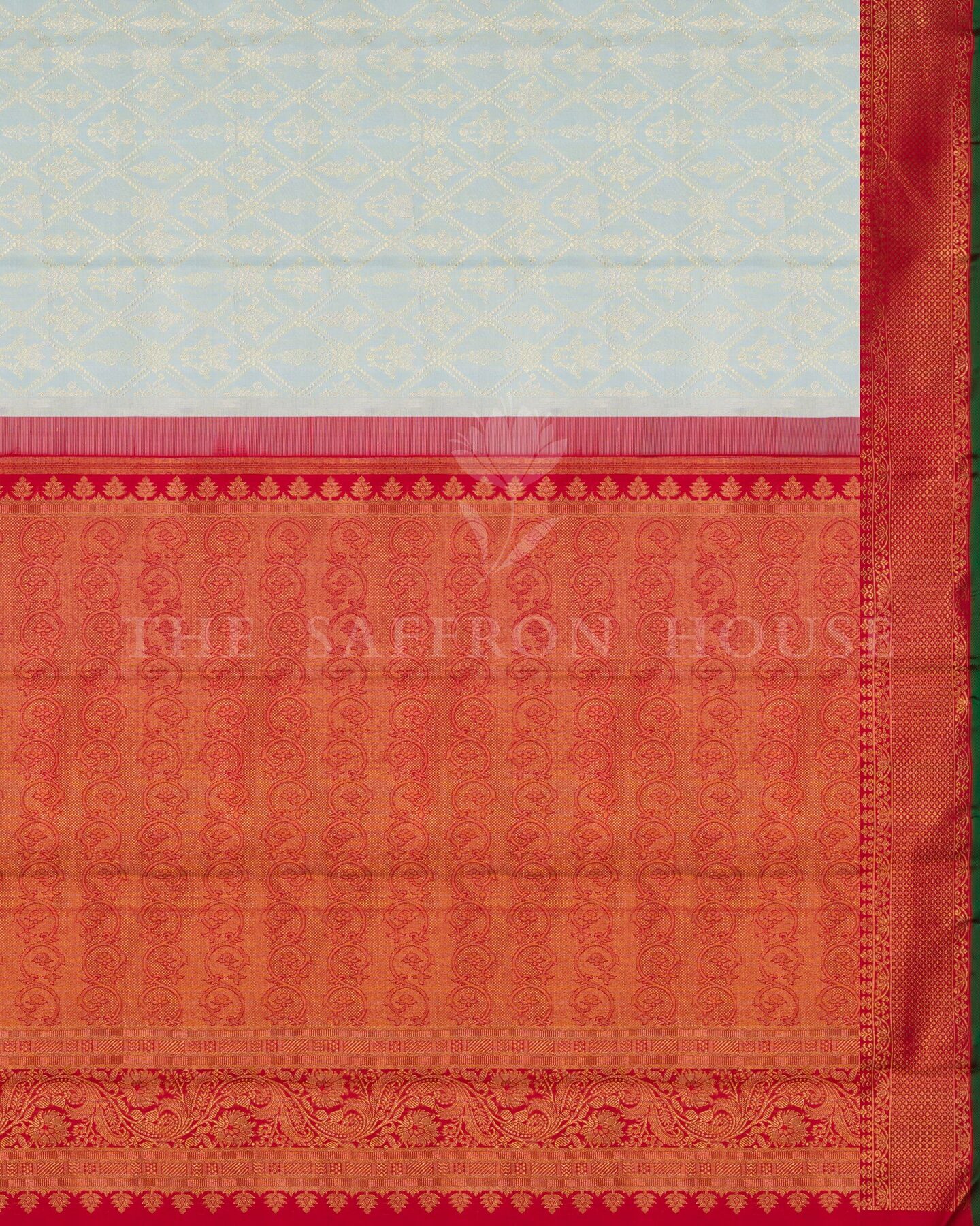 Mint And Burgundy Maroon Brocade Kanjivaram Silk Saree – The Saffron House