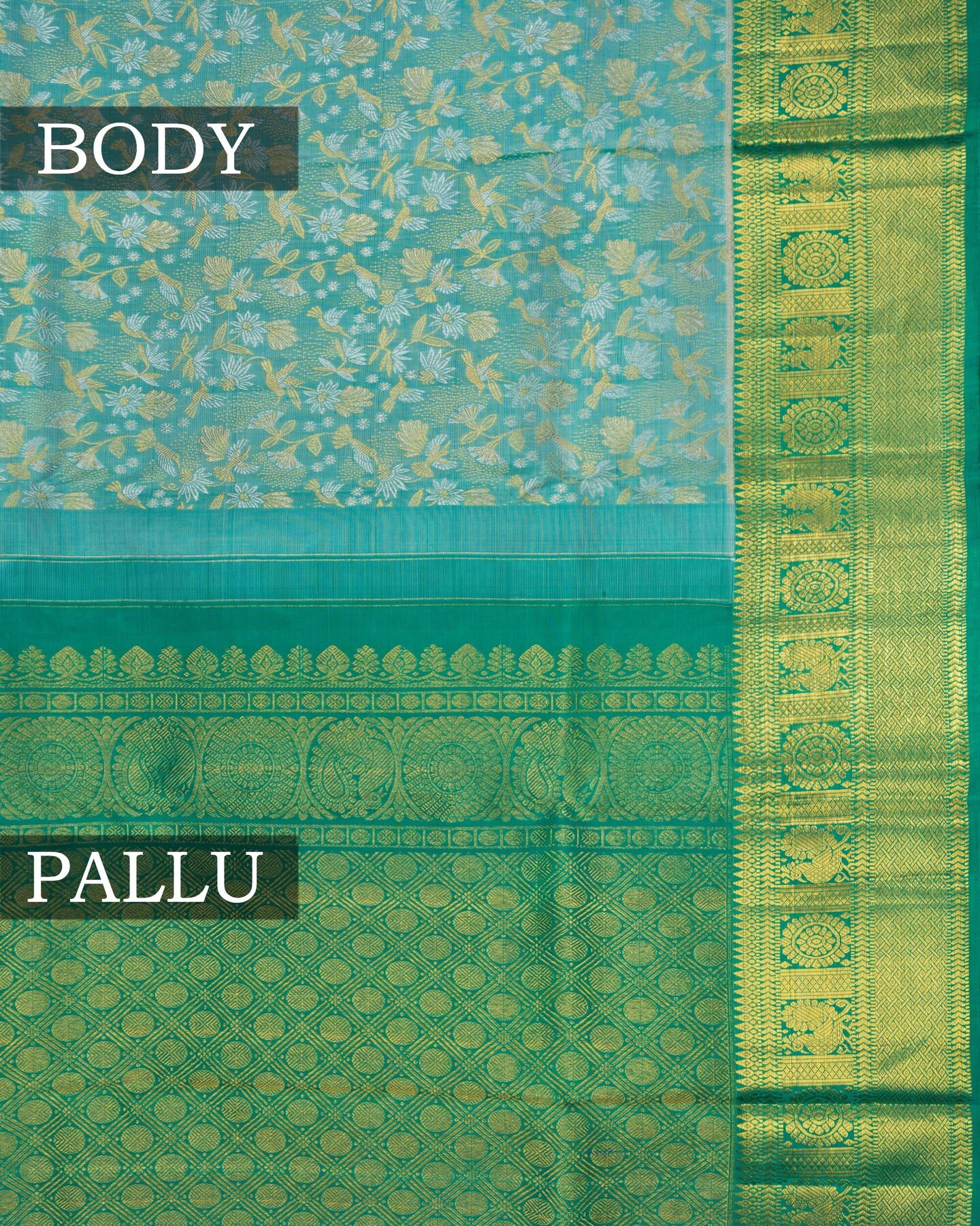 Green Brocade Kanjivaram Silk Saree – The Saffron House