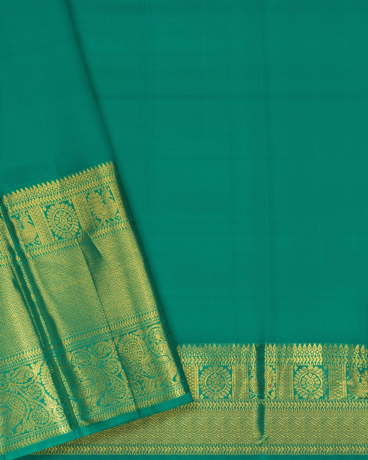 Green Brocade Kanjivaram Silk Saree – The Saffron House