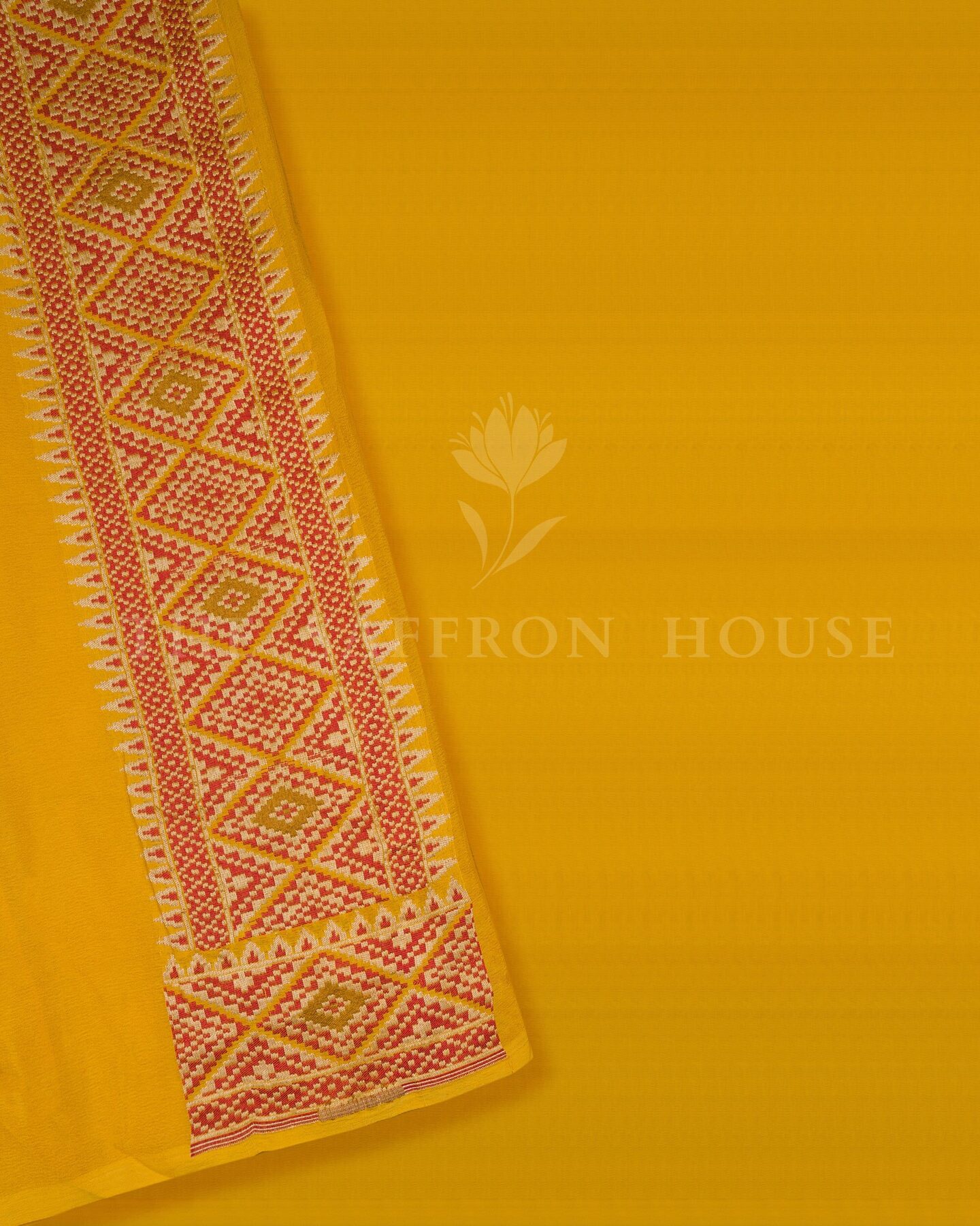 Yellow And Multicolour Georgette Banarasi Saree – The Saffron House