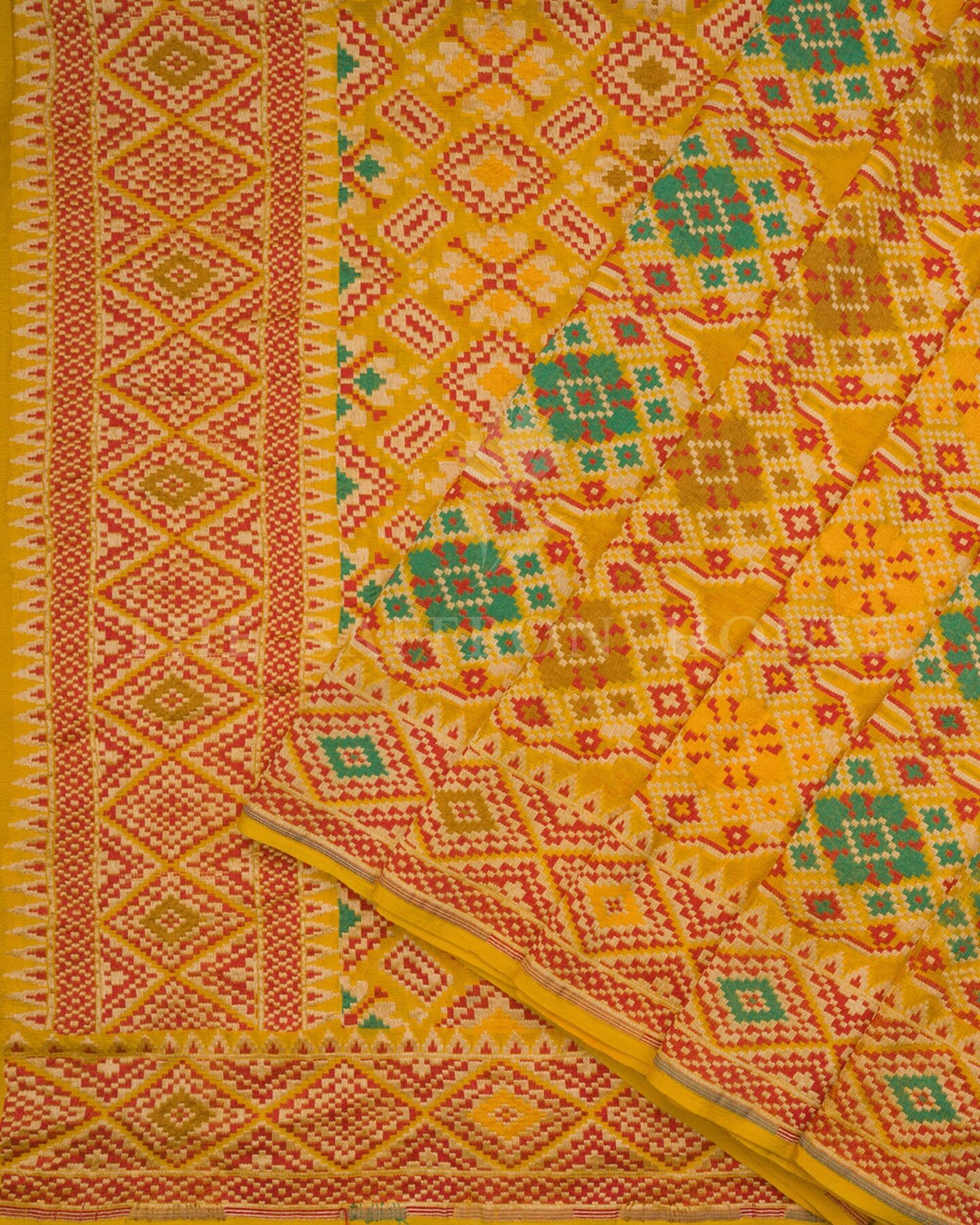 Yellow And Multicolour Georgette Banarasi Saree – The Saffron House