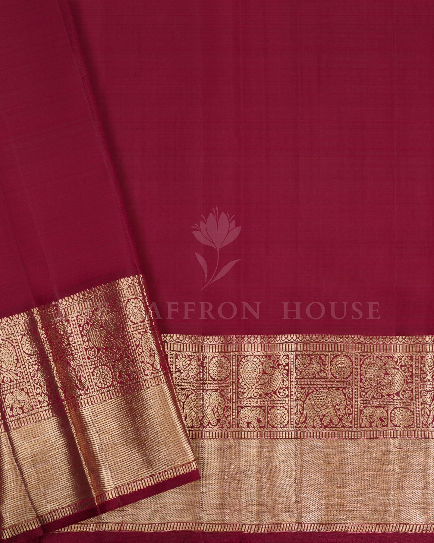Mustard Gold And Burgundy Maroon Korvai Kanjivaram Silk Saree – The Saffron House