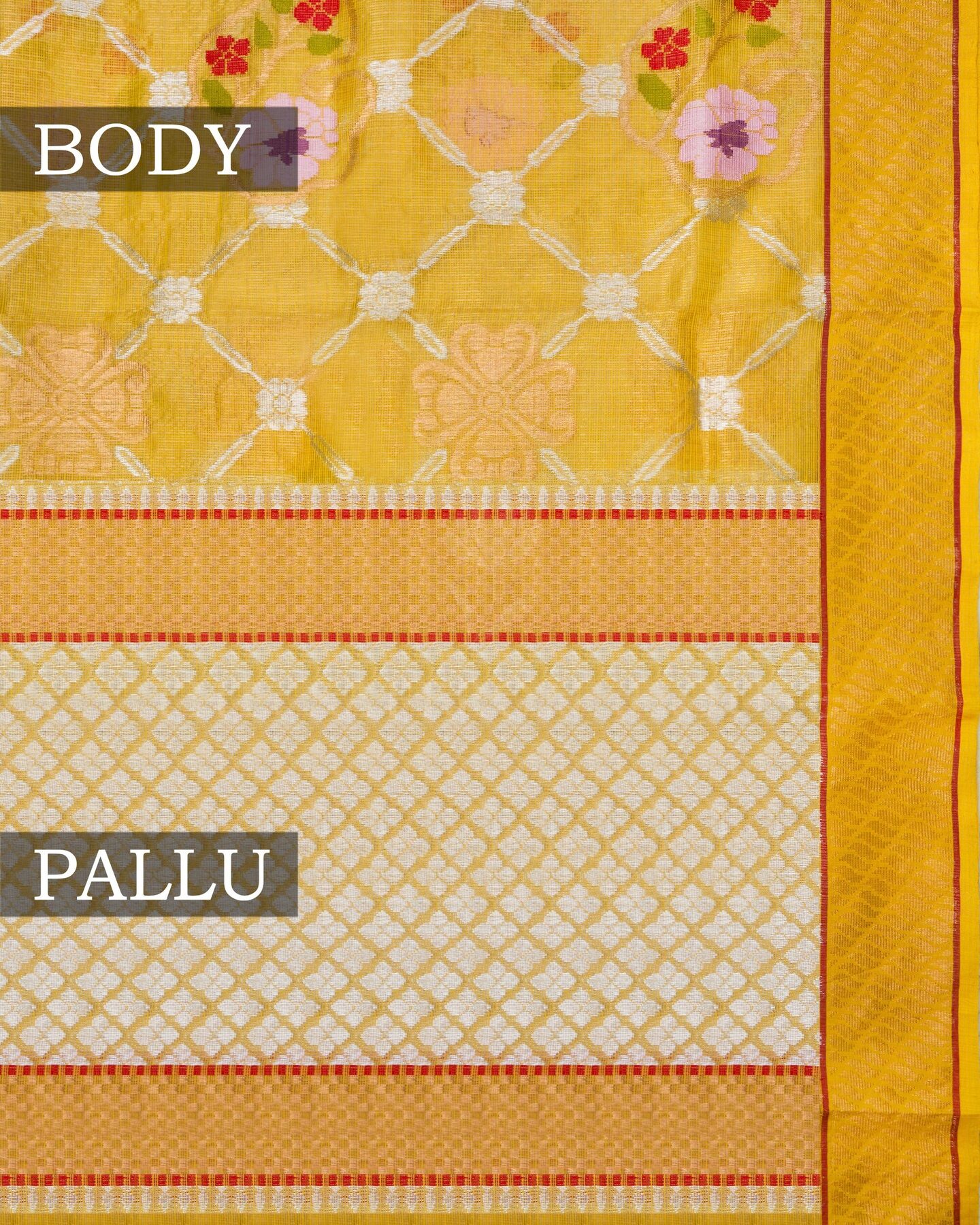 Mustard Gold Pure Zari Kota Silk Saree – The Saffron House