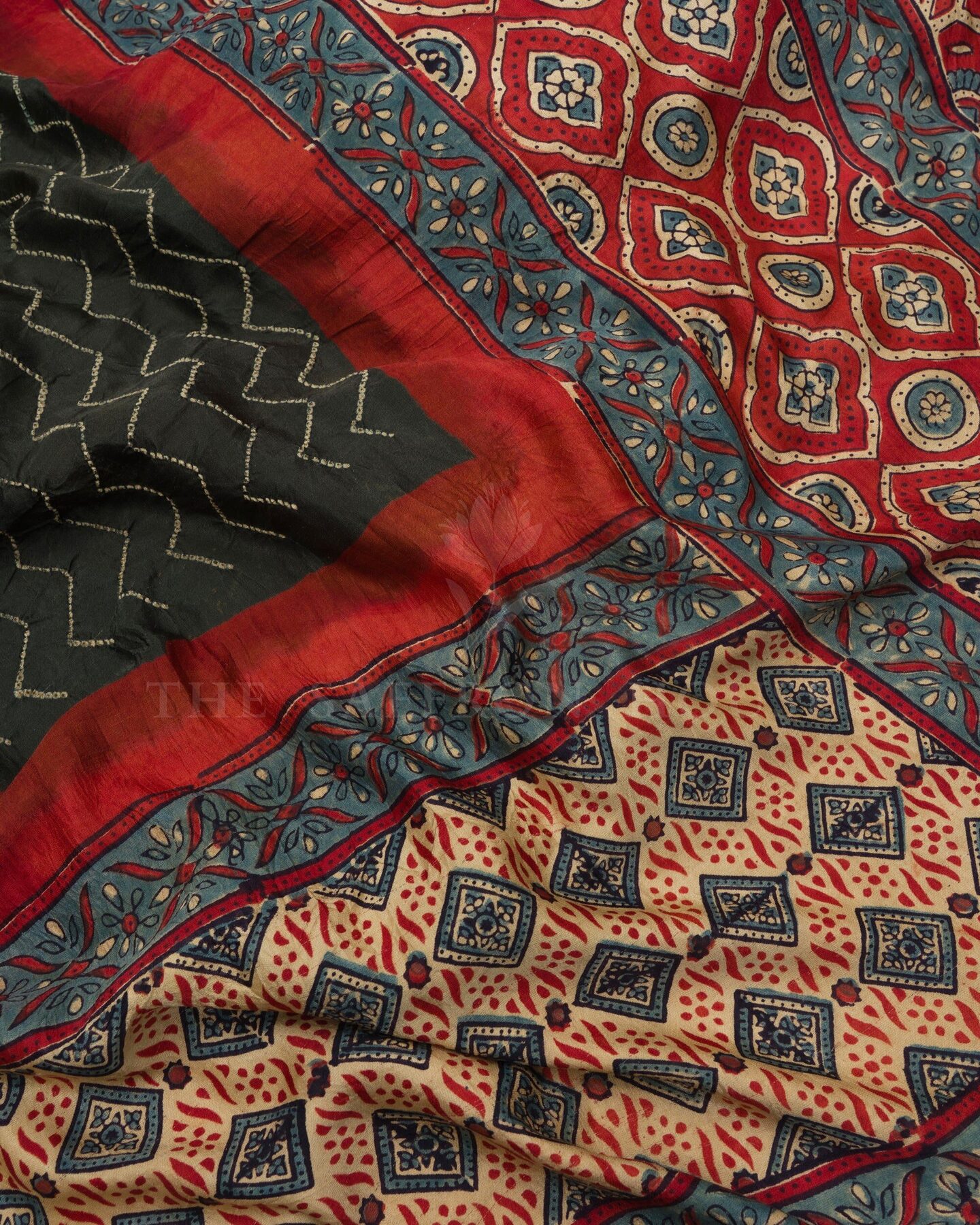 Olive Green And Burgundy Maroon Bandhini Modal Silk Saree – The Saffron House