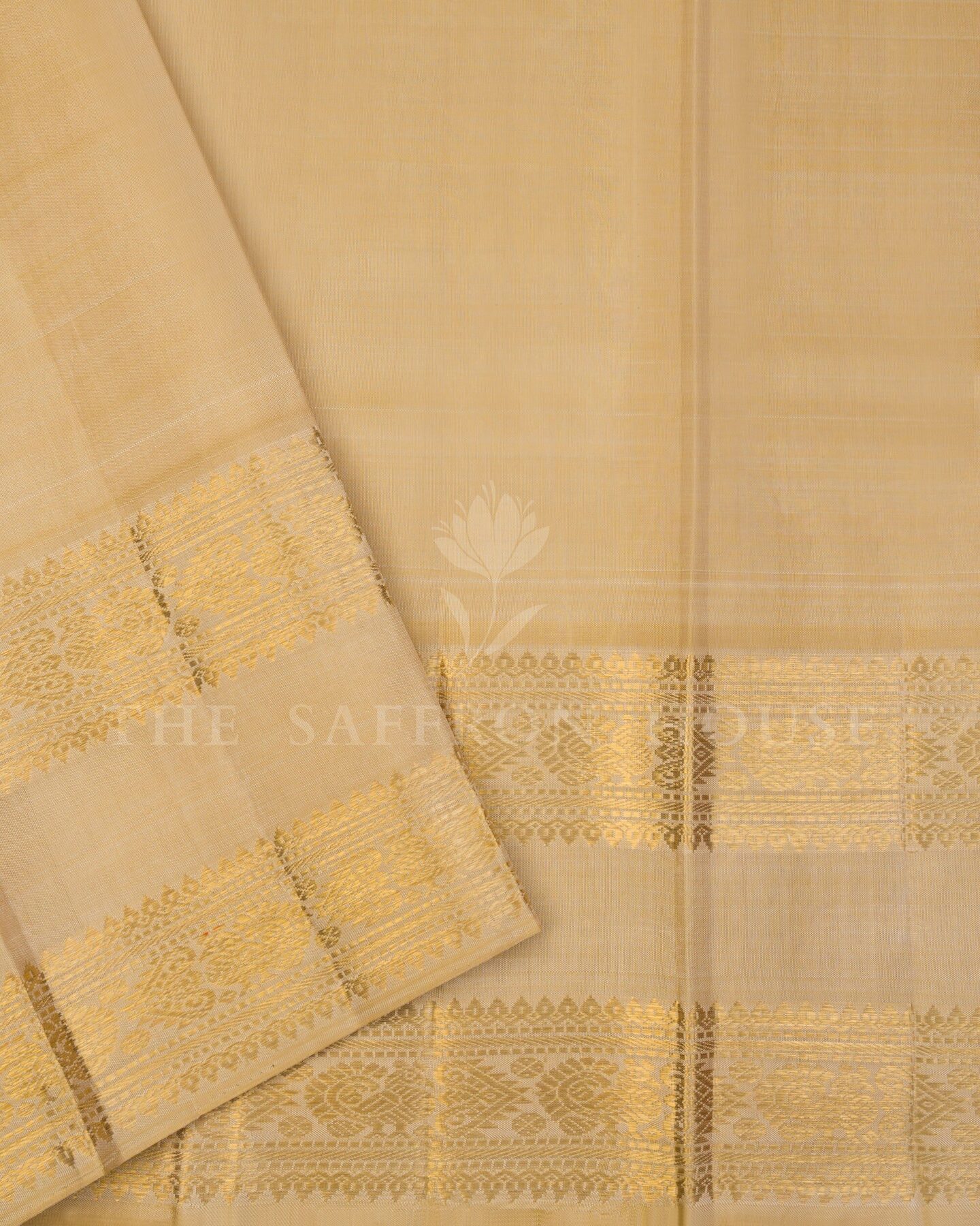Burnt Orange And Ivory Kattam Kanjivaram Silk Saree – The Saffron House